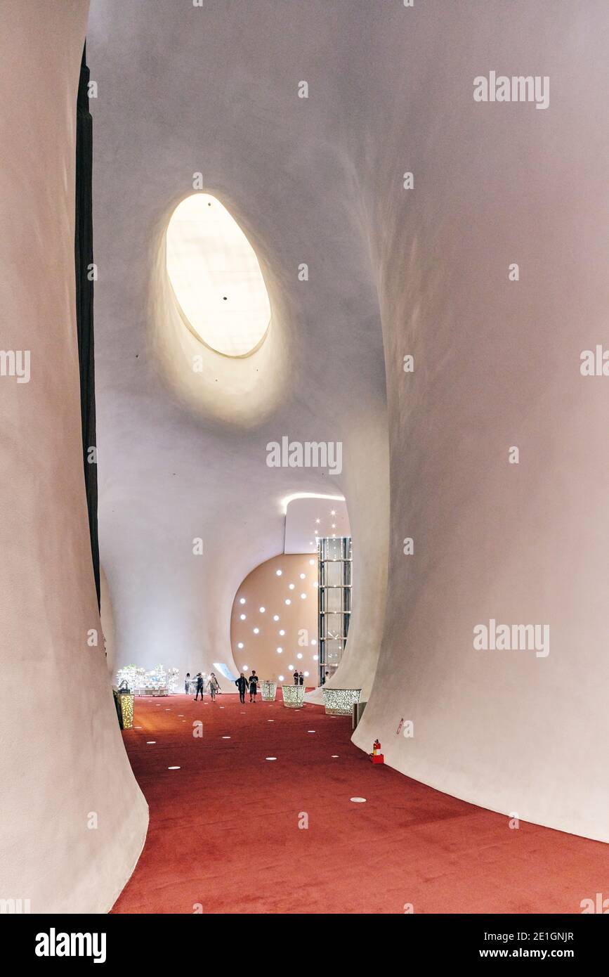 Interior view of the National Taichung Theatre in Taichung, Taiwan. Stock Photo