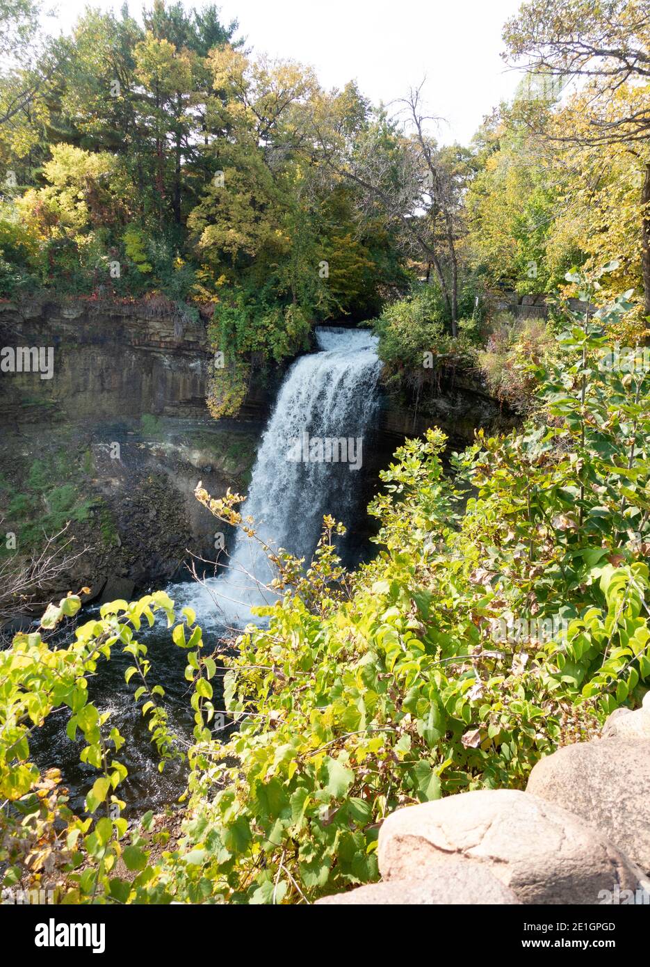Minnehaha Falls is a famous historic site. Minneapolis Minnesota MN USA Stock Photo