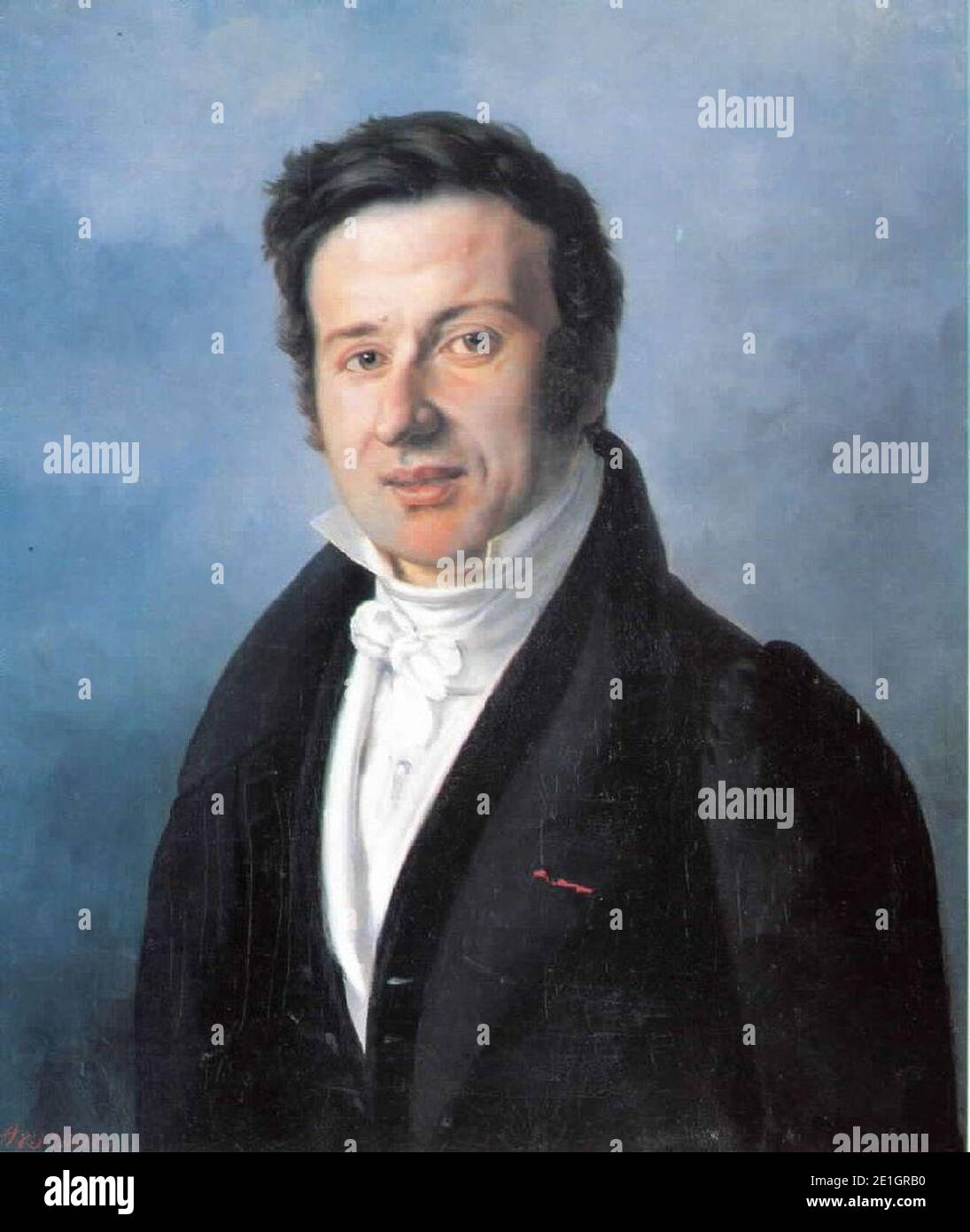 Louis Charles Arsenne - Portrait de René Primevère Lesson. Stock Photo