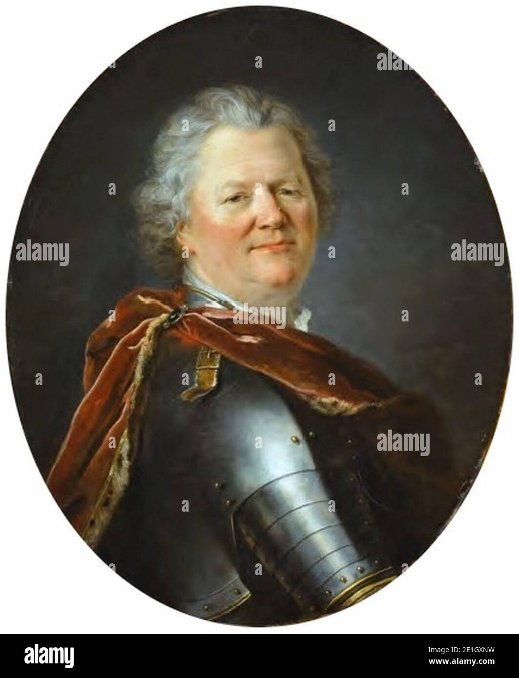 Louis Tocqué - Portret Jeana-Victora barona de Besenval-Brunstatt. Stock Photo