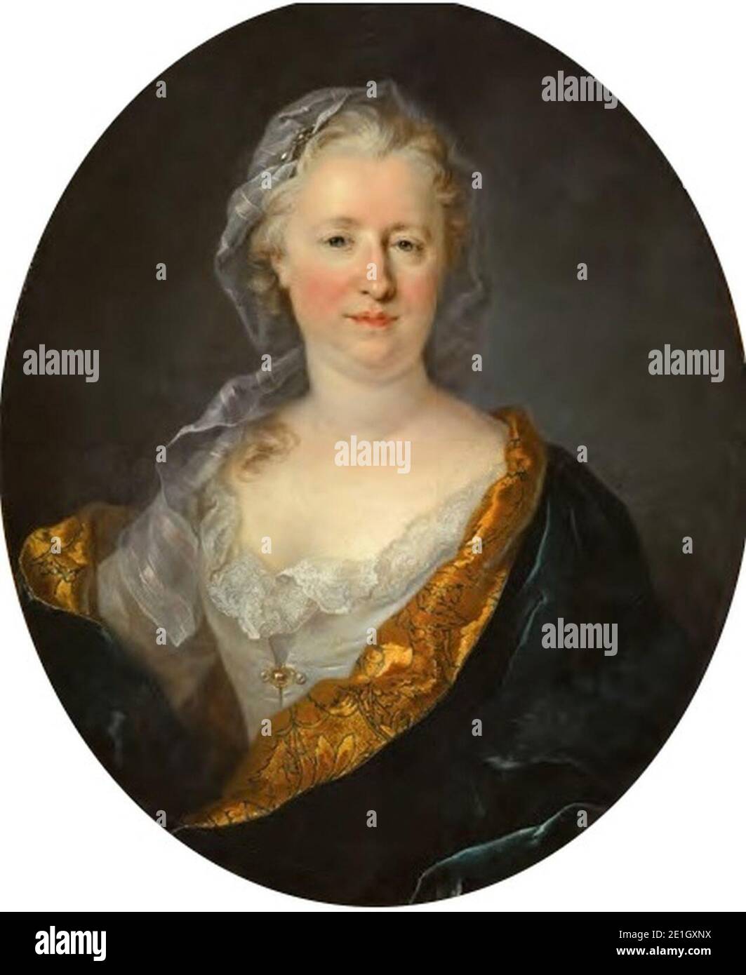 Louis Tocqué - Portret Katarzyny z Bielińskich baronowej de Besenval-Brunstatt. Stock Photo