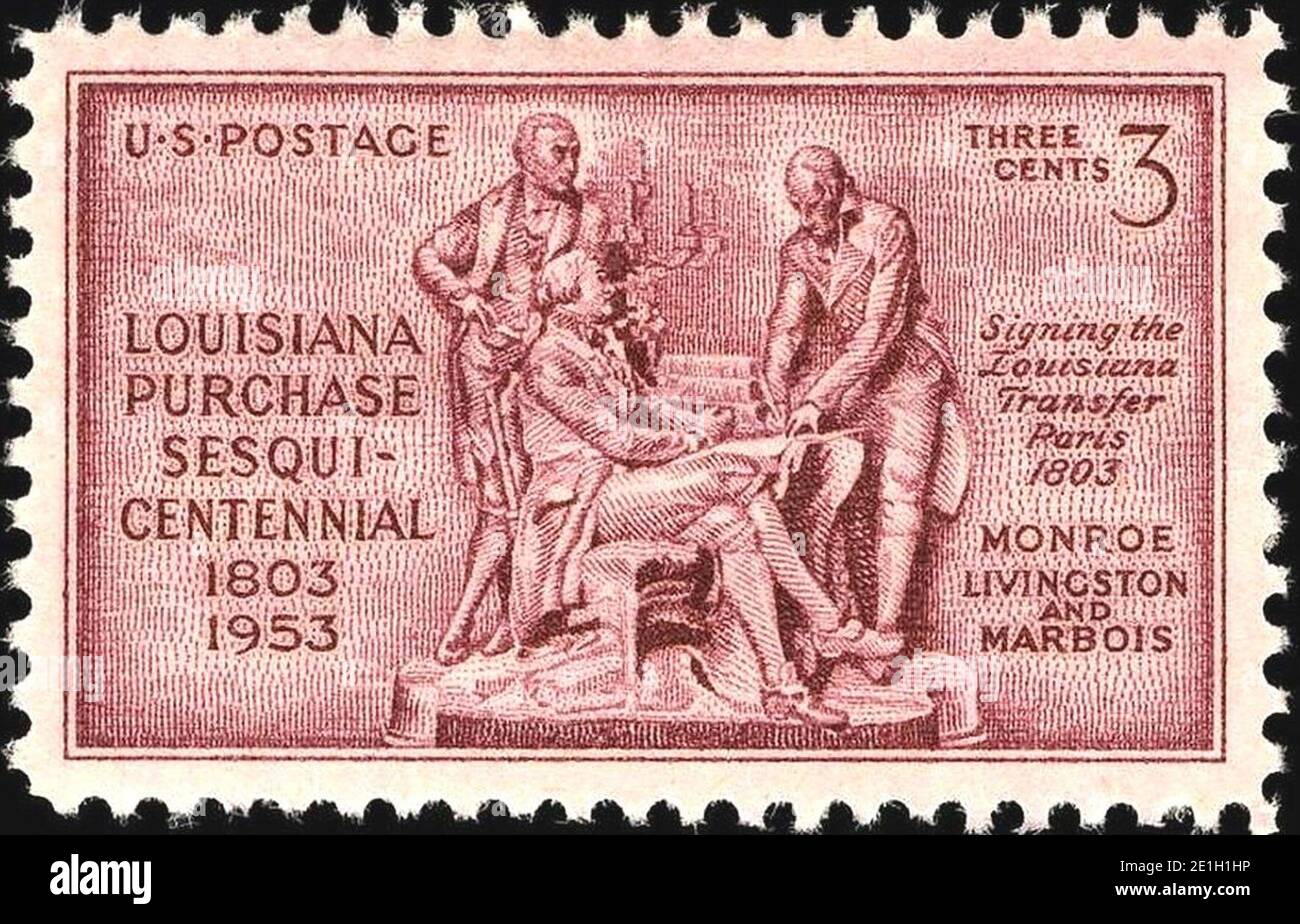 Louisiana Purchase 150th anniversary 3c 1953 issue Stock Photo Alamy