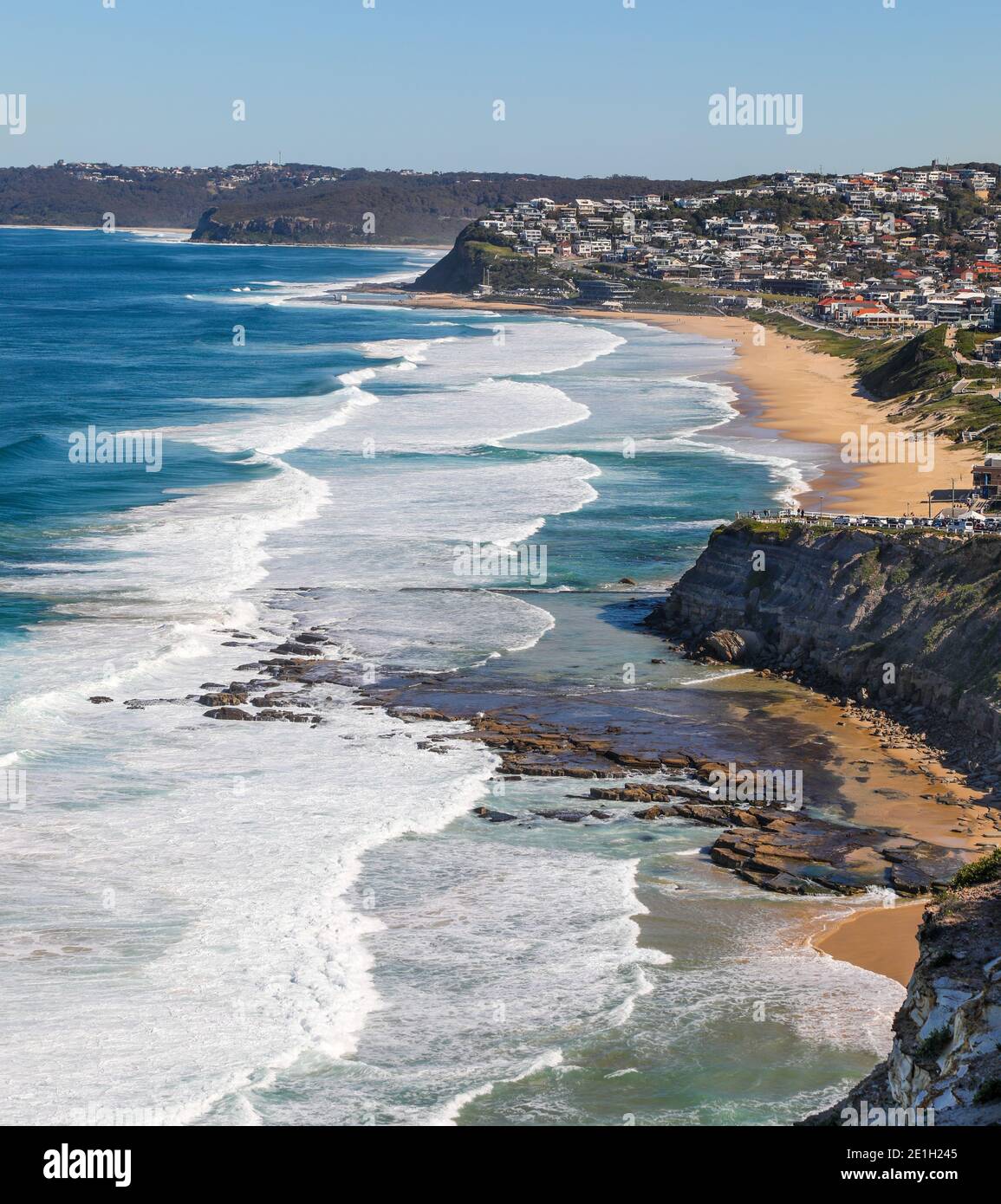 View south of Bar Beach and Merewether in Newcastle