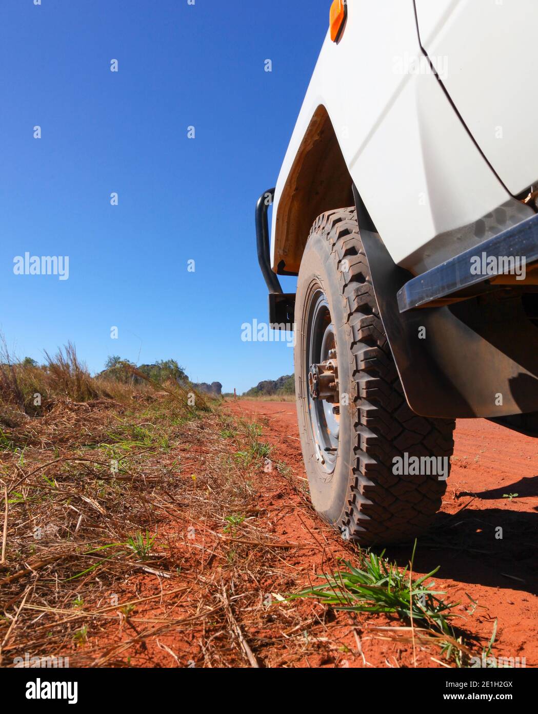 Four wheel drive on the Gibb River road in Western Australia - This road is one of the famous 4wd expeditions in Australia Stock Photo