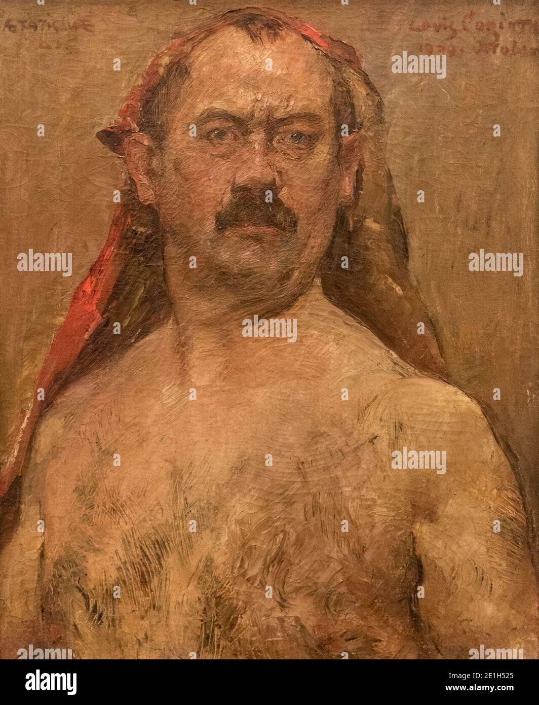 Lovis Corinth, Selbstbildnis als Halbakt mit rotem Kopftuch, 1909, MGS-20160312-001. Stock Photo