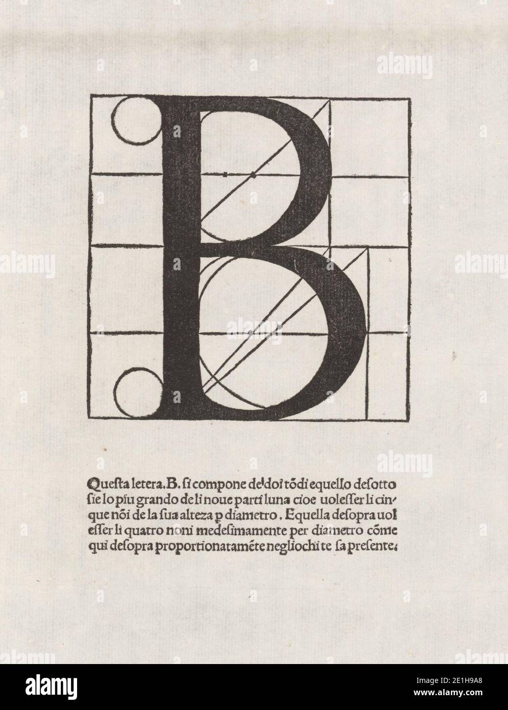 Luca Pacioli, De divina proportione, Letter B. Stock Photo