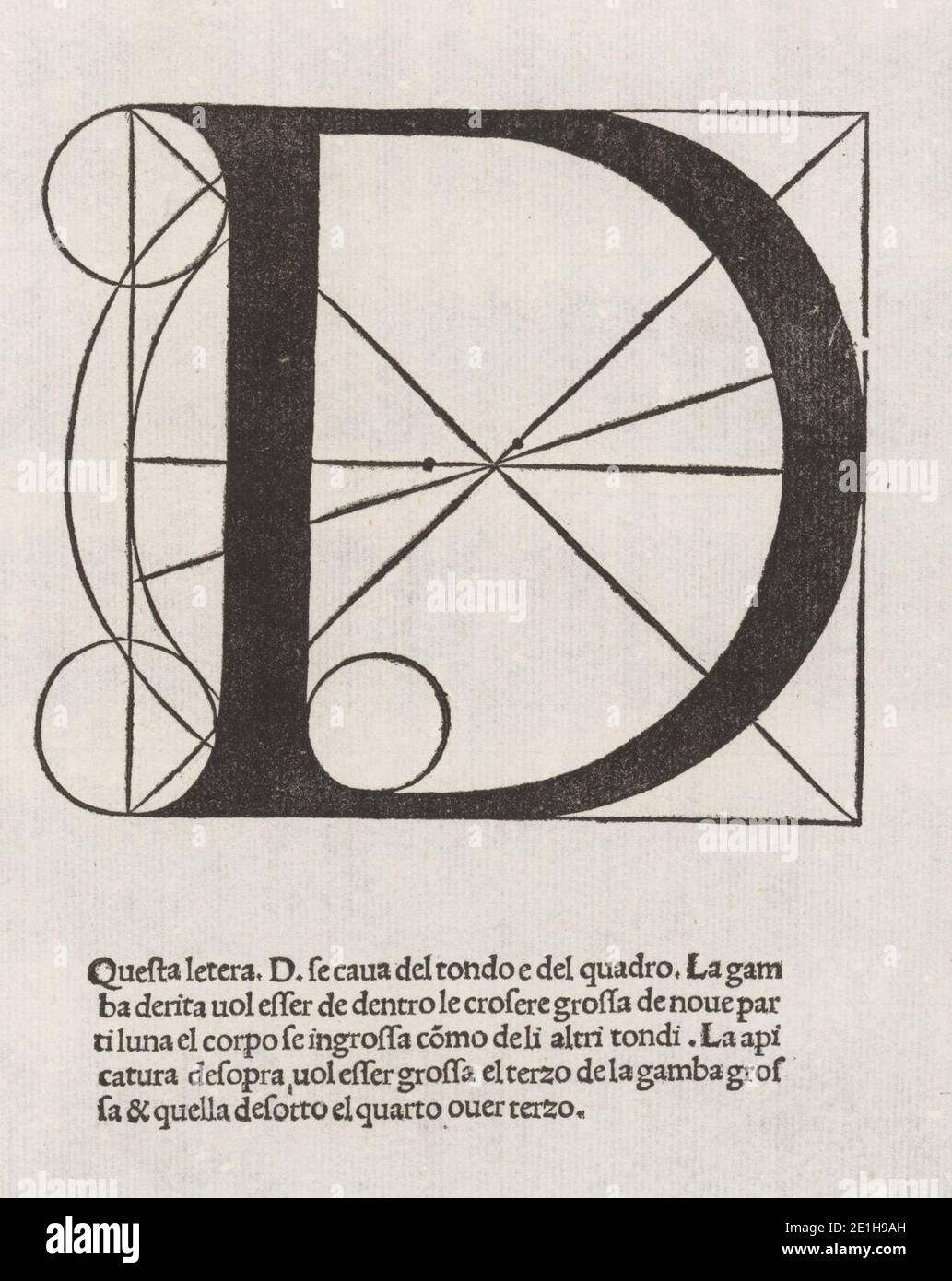 Luca Pacioli, De divina proportione, Letter D. Stock Photo
