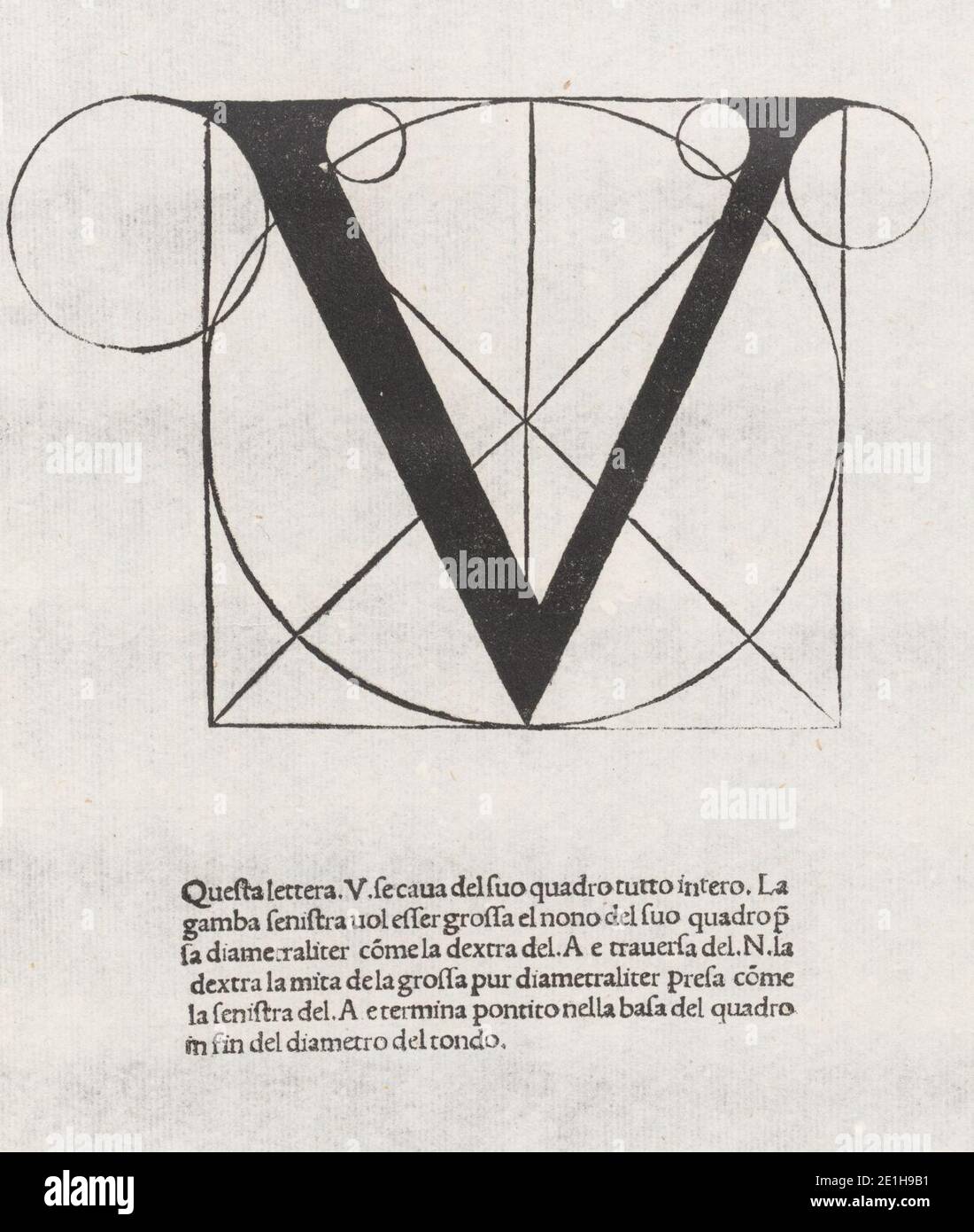Luca Pacioli, De divina proportione, Letter V. Stock Photo