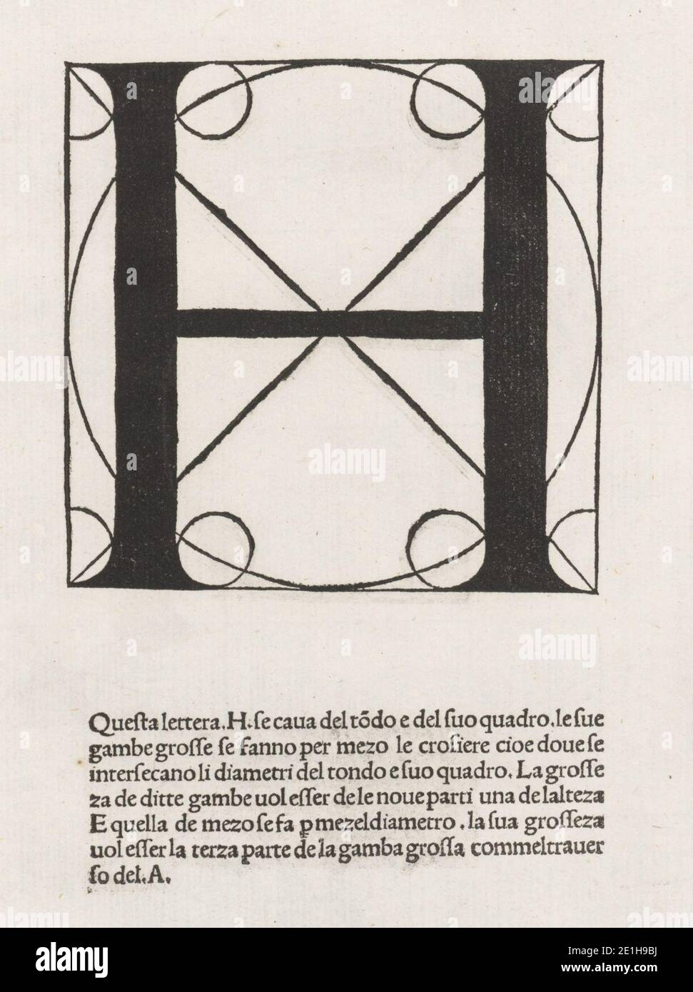 Luca Pacioli, De divina proportione, Letter H. Stock Photo
