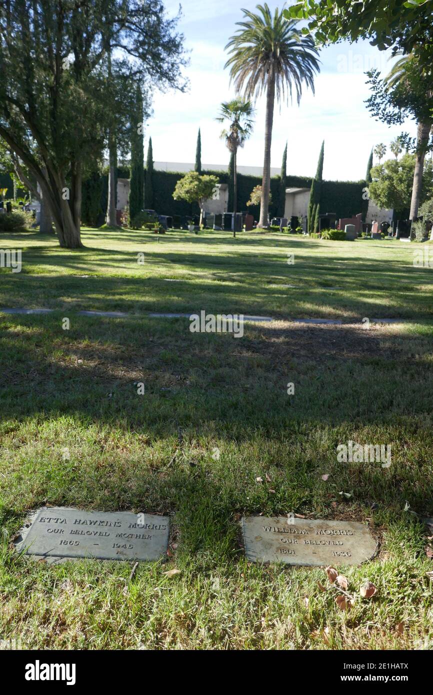 Los Angeles, California, USA 30th December 2020 A general view of atmosphere of actress Etta Hawkins Morris and actor William Morris Graves at Hollywood Forever Cemetery on December 30, 2020 in Los Angeles, California, USA. Photo by Barry King/Alamy Stock Photo Stock Photo