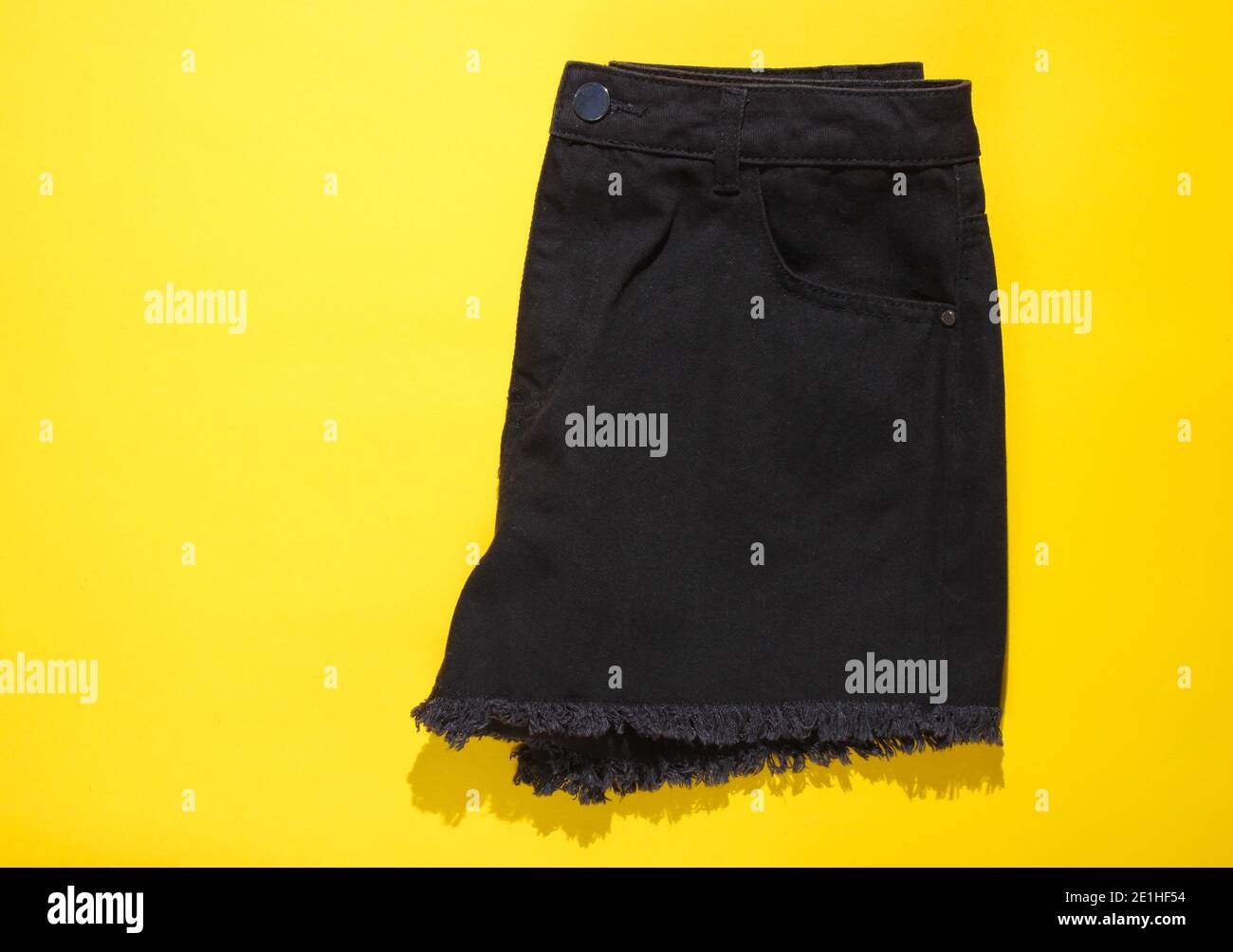 Black denim short shorts hi-res stock photography and images - Alamy