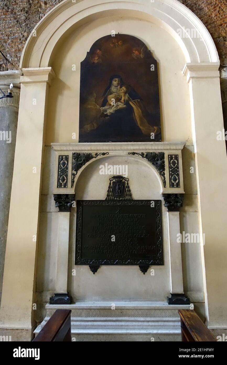 Lucien Louis Joseph Napoleon Bonaparte memorial - Santa Pudenziana - Rome, Italy Stock Photo