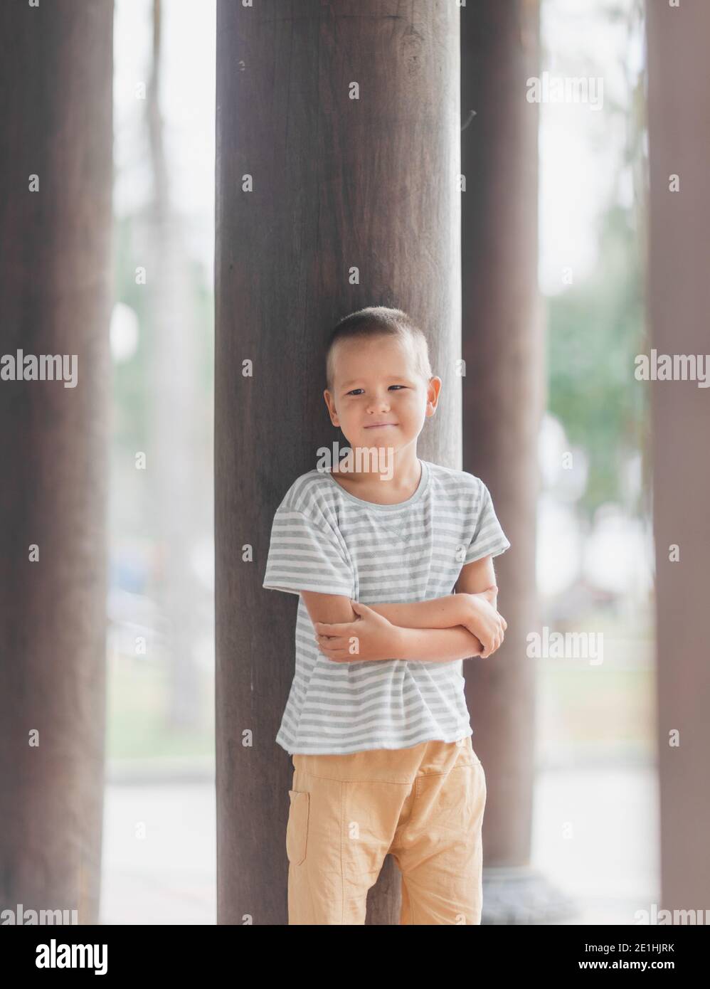 Outdoor portrait of a little cute boy Stock Photo - Alamy