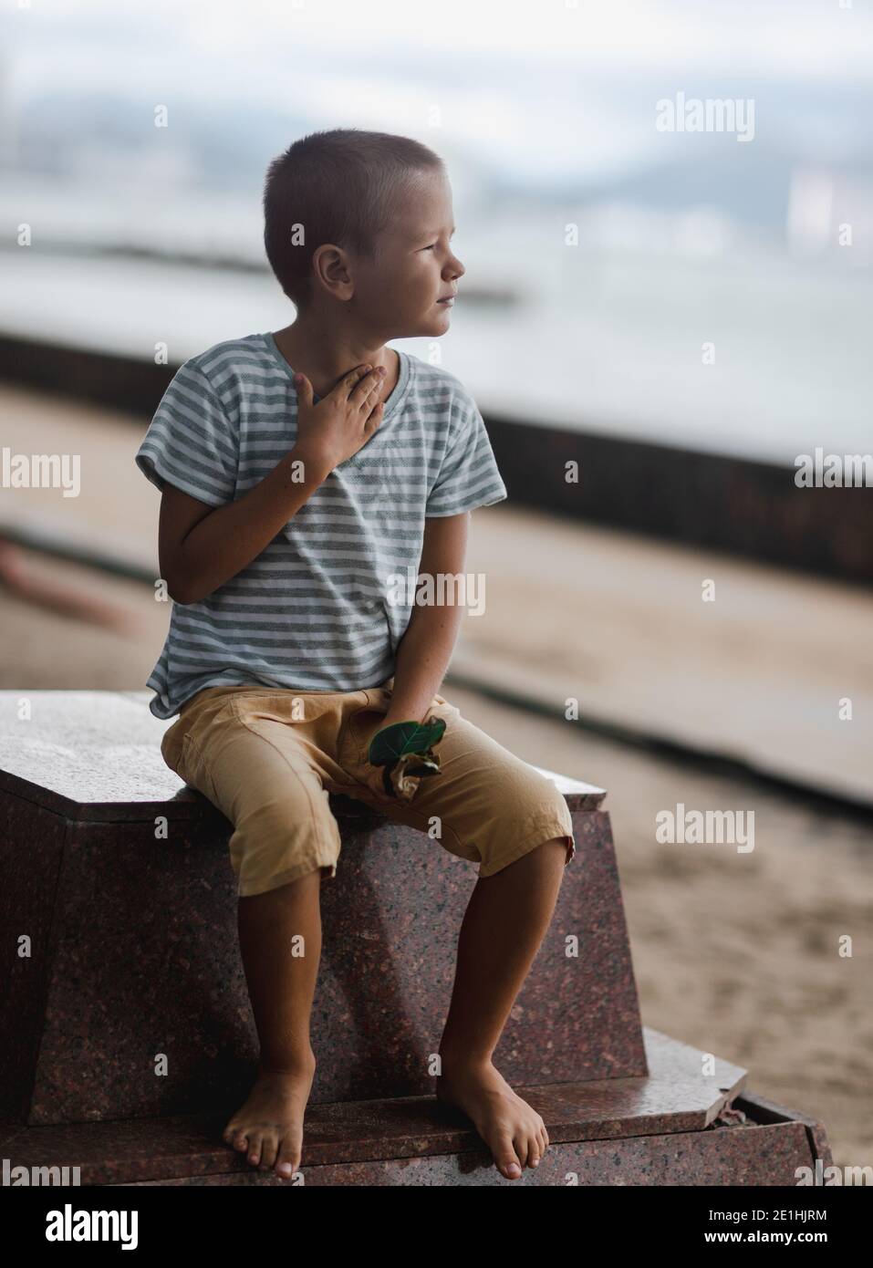 Outdoor portrait of a little cute boy Stock Photo - Alamy