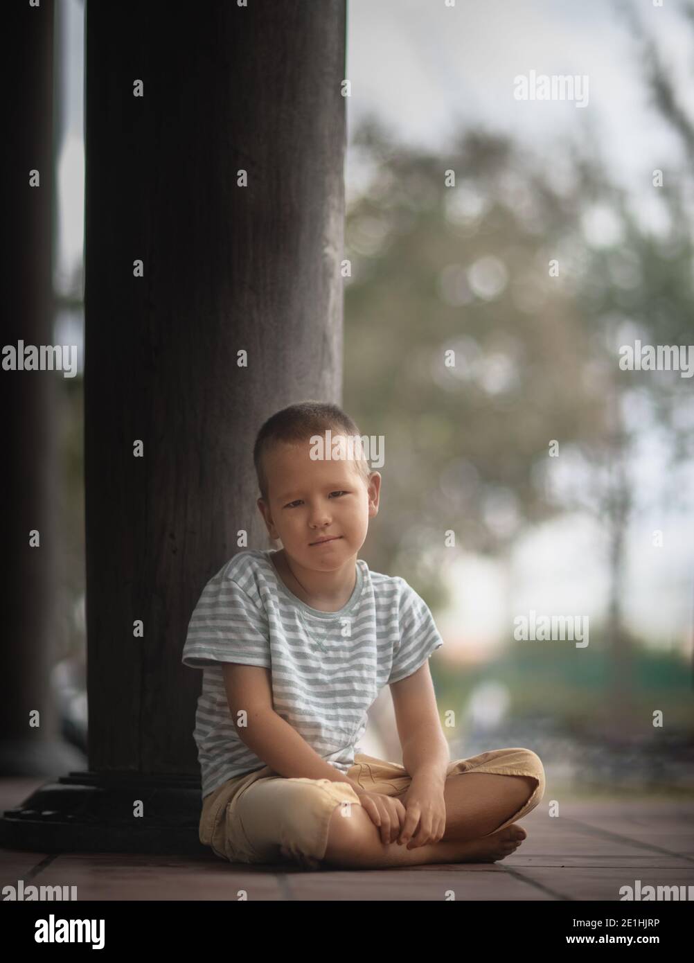 Outdoor portrait of a little cute boy Stock Photo - Alamy