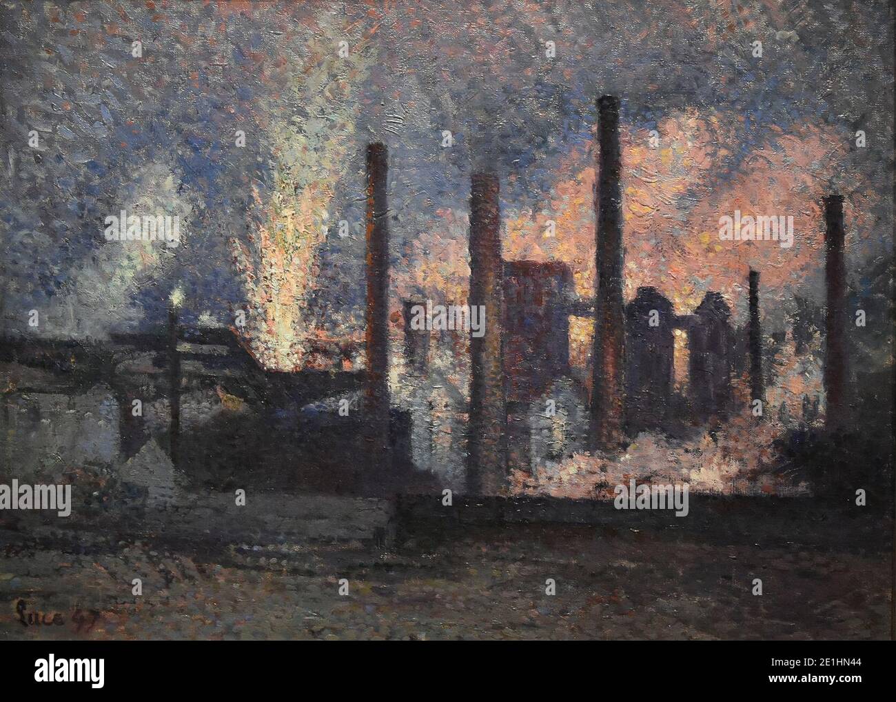 Maximilien Luce (1858-1941) Fabrieken bij Charleroi Stock Photo