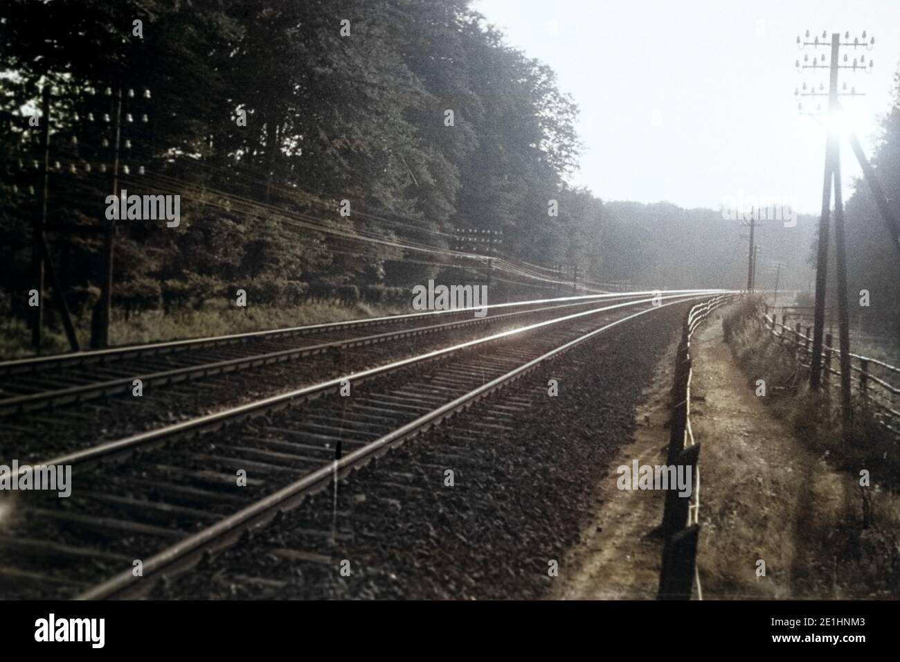 Eisenbahngleis der Deutschen Reichsbahn, Deutschland 1939. Railway of Deutsche Reichsbahn, Germany 1939. Stock Photo