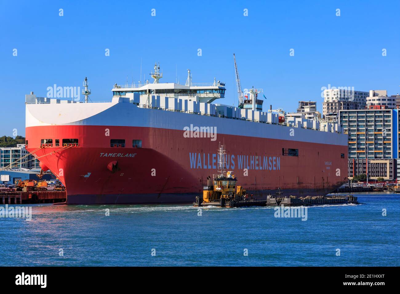 A giant vehicles carrier ship, the "Tamerlane" operated by the Wallenius Wilhelmsen shipping