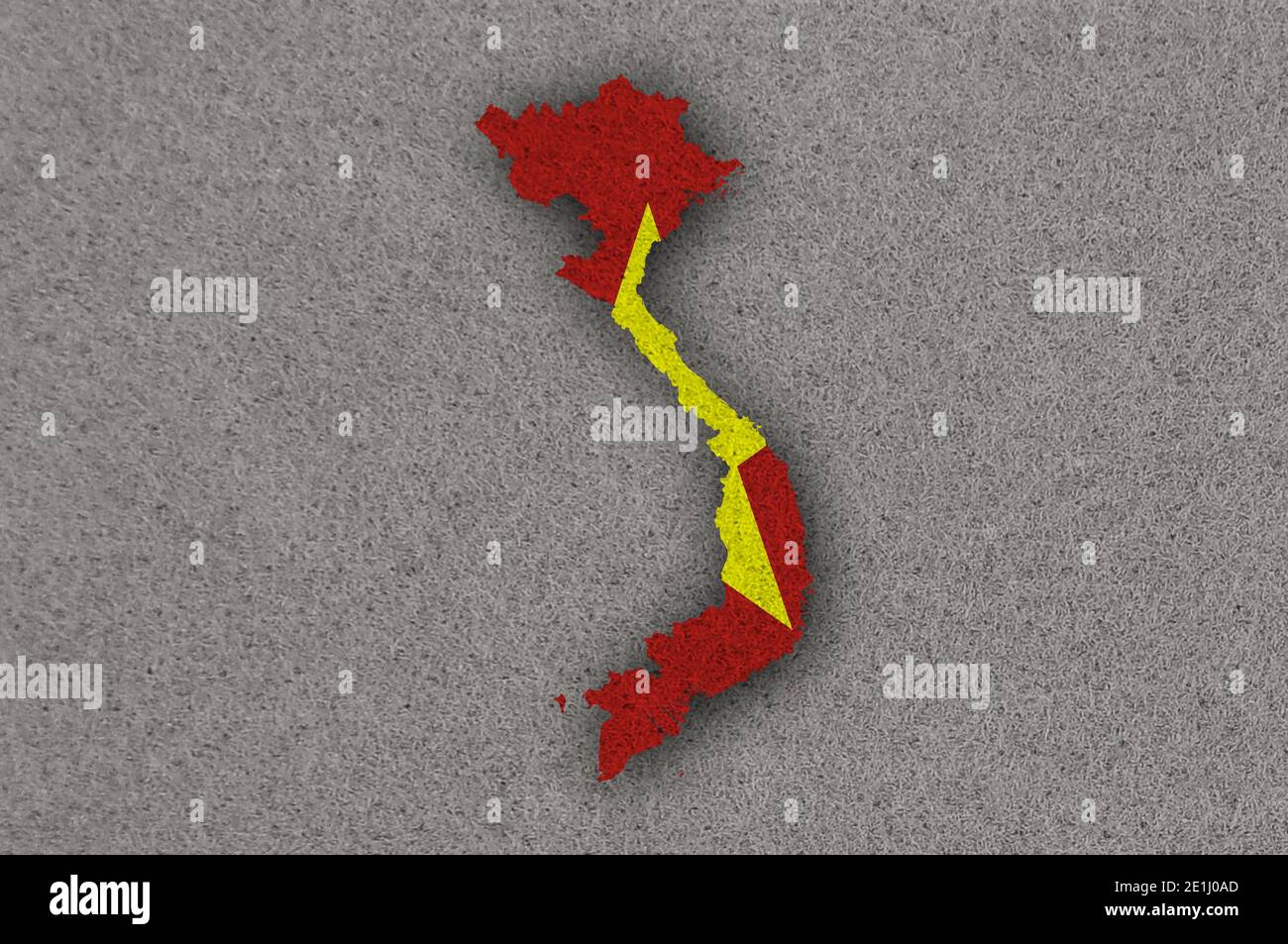 Map and flag of Vietnam on felt Stock Photo - Alamy