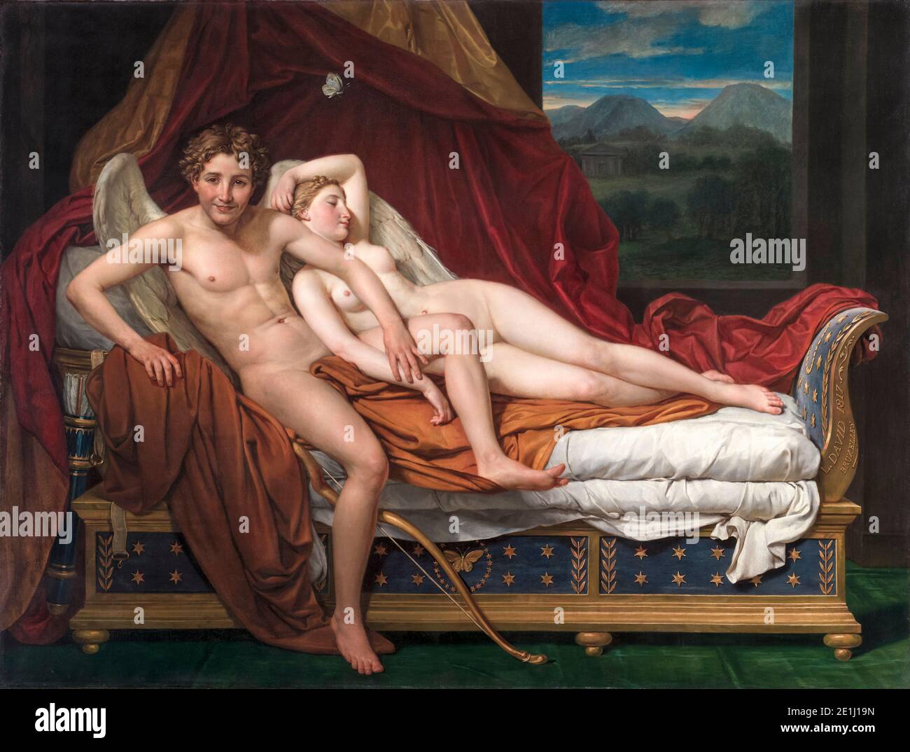 Cupid and Psyche, Neoclassical painting by Jacques-Louis David, 1817 Stock Photo