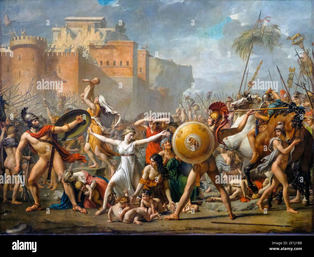 The Intervention of the Sabine Women (Les Sabines), painting by Jacques-Louis David, 1798 Stock Photo