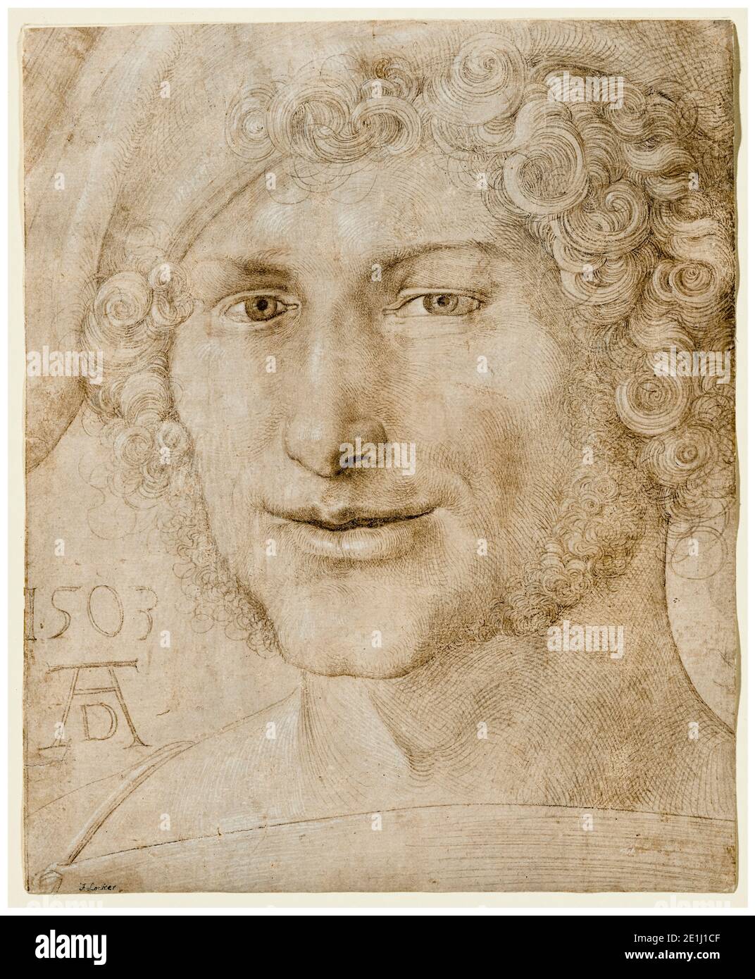 Albrecht Dürer, Head of a Young Man, drawing, 1503 Stock Photo