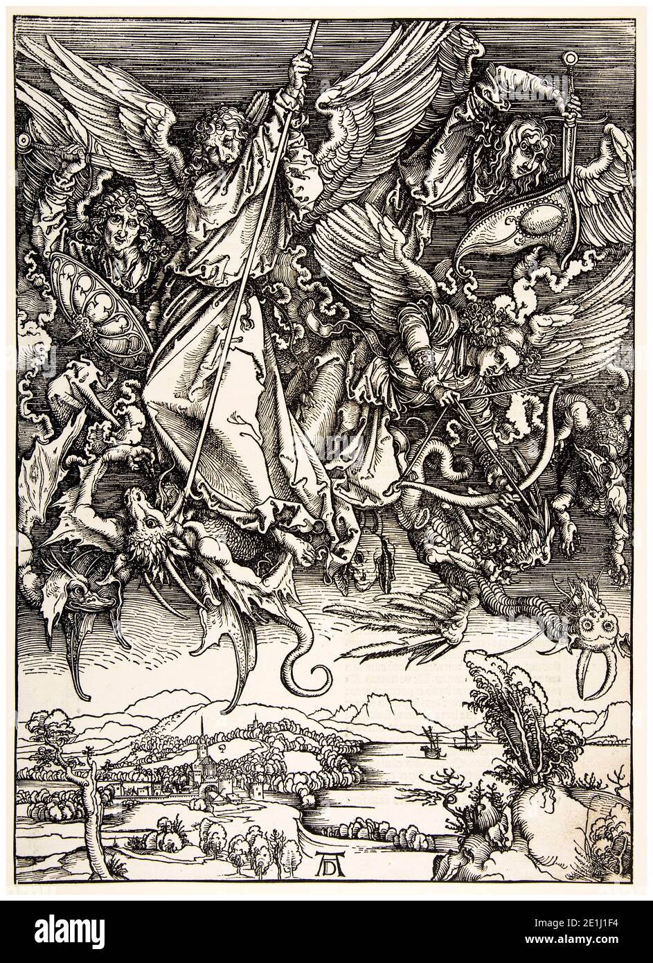 Albrecht Dürer, The Apocalypse: Saint Michael Fighting the Dragon ...