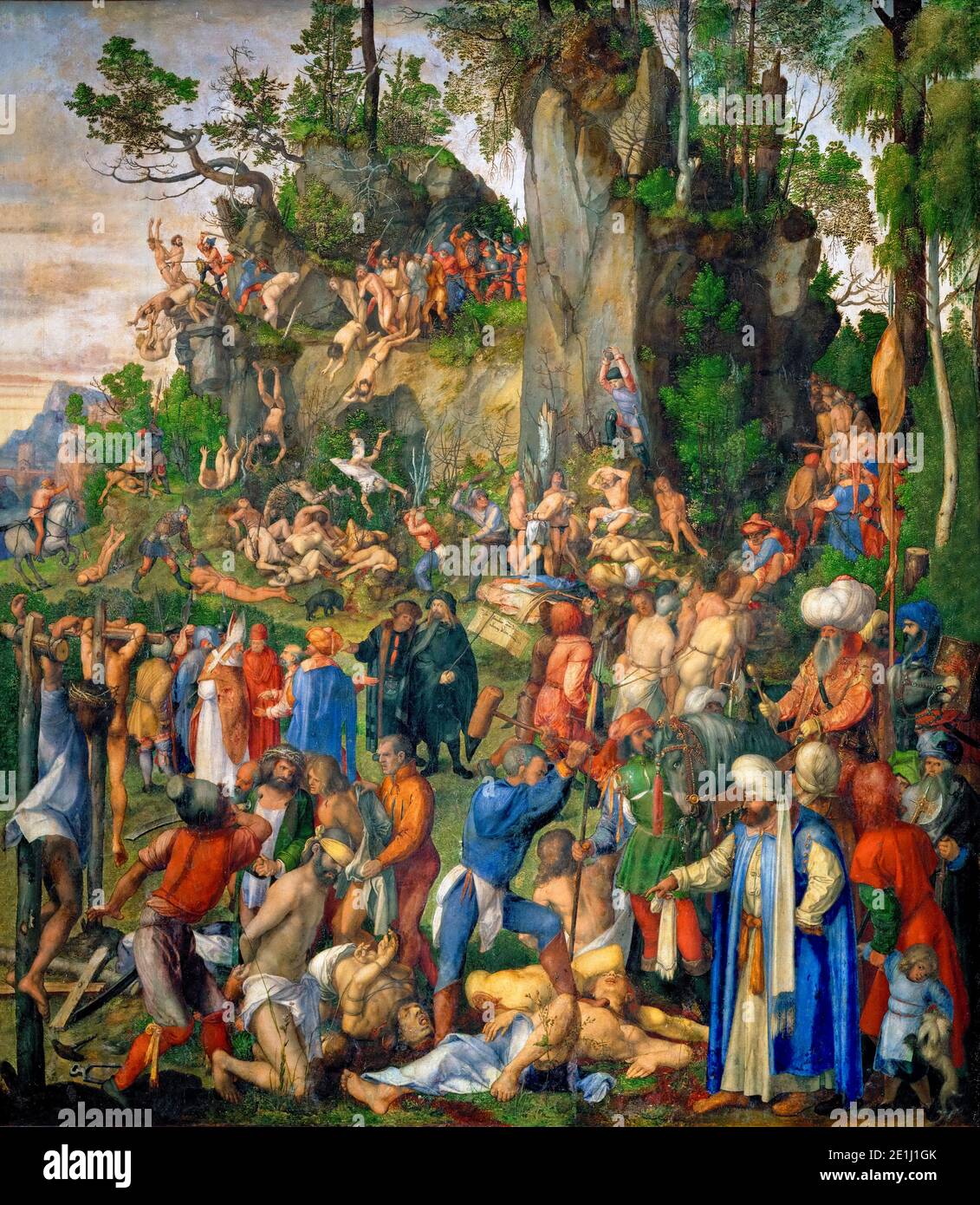 Albrecht Dürer, Martyrdom of ten thousand (Christians), painting, 1508 Stock Photo