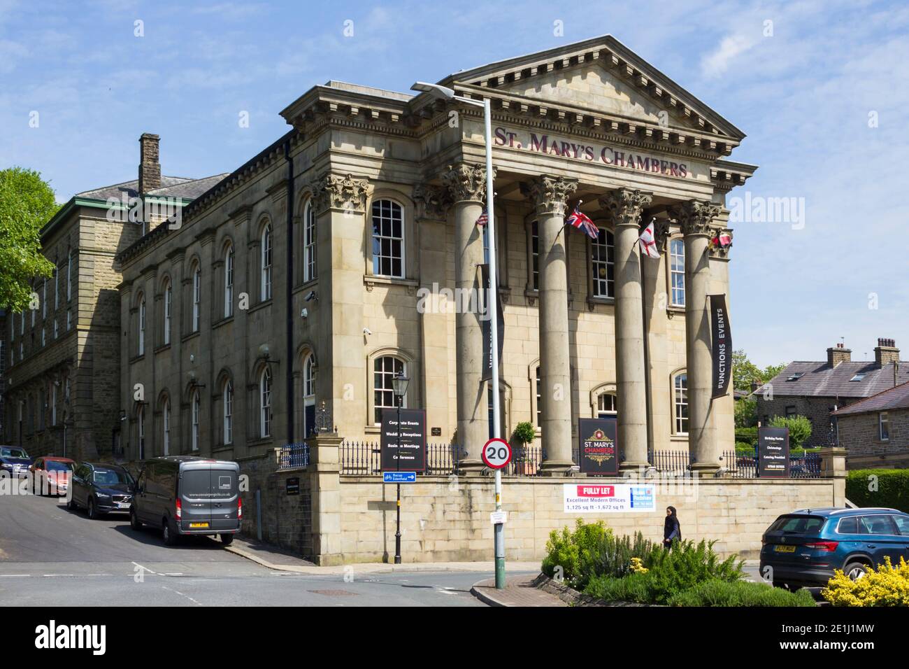 St. Mary's Chambers Rawtenstall. Originally built as a Methodist church in 1856, it is now a live music centre and events venue. Stock Photo