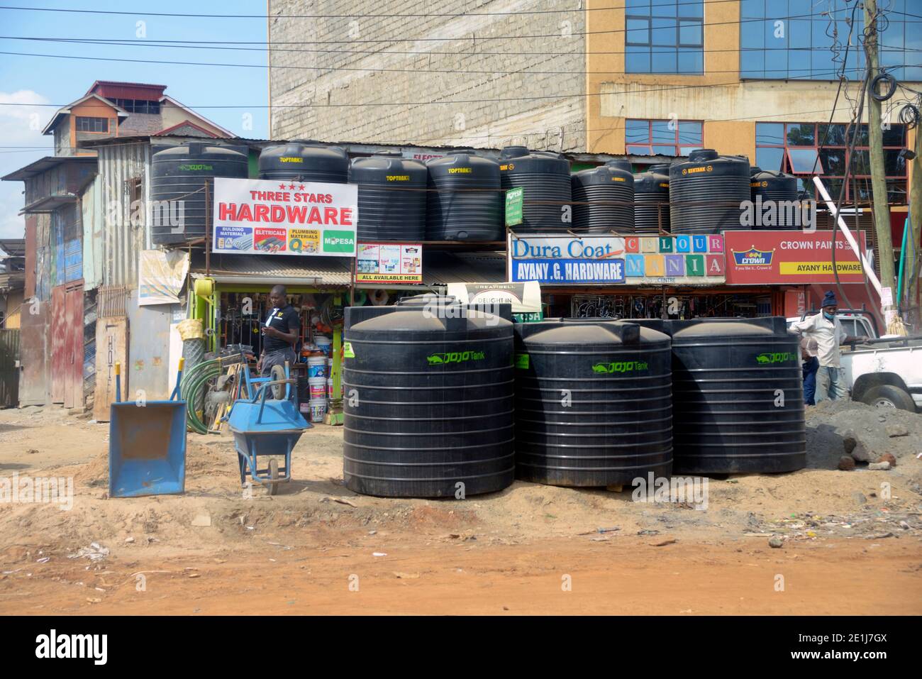 Shops along Ngong road, Nairobi, Kenya Stock Photo Alamy