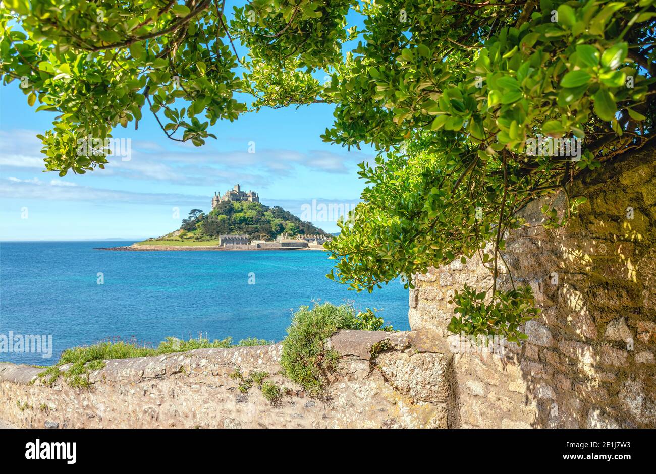 Diant view at St.Michaels Mount, Cornwall, England Stock Photo