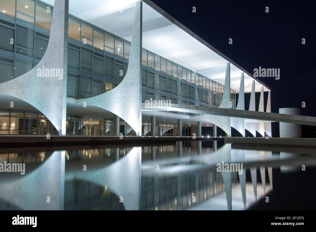 BRASILIA, BRAZIL JUNE 3, 2015 Planalto Palace at night, a residence