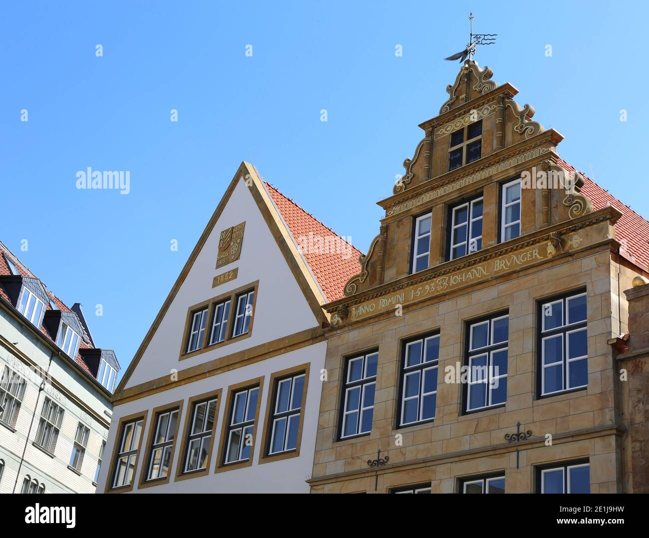 Details of Old Historic Buildings in Bielefeld,Germany Stock Photo