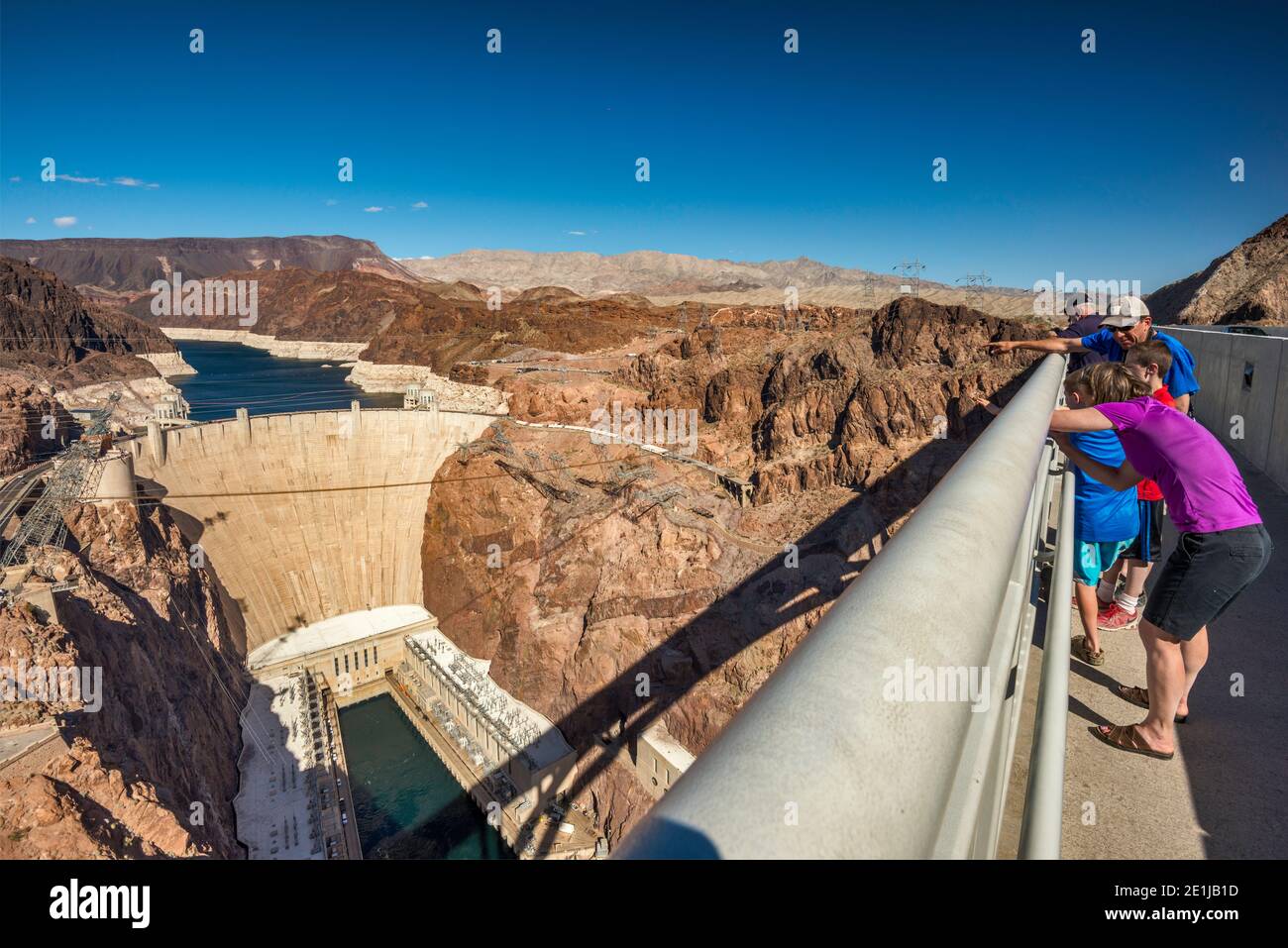 Hoover Dam, Lake Mead on Colorado River, view from Mike O'CallaghanPat