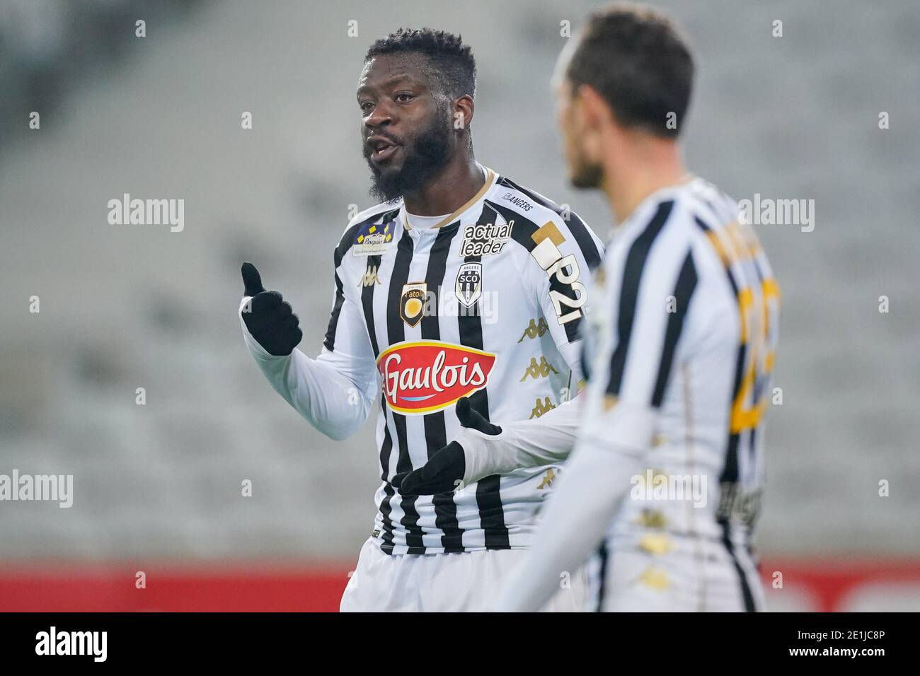 LILLE, FRANCE - JANUARY 6: Ismael Traore of Angers SCO during the Ligue 1 match between Lille OSC and Angers SCO at Stade Pierre Mauroy on January 6, Stock Photo