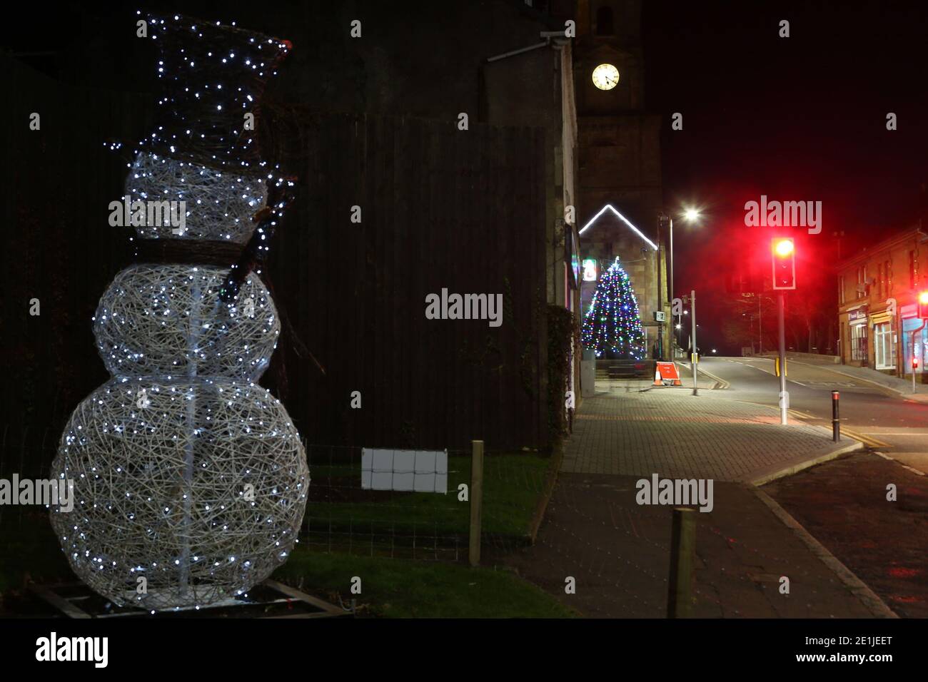 Girvan, Ayrshire, Scotland, UK, Christmas Lights and decorations Stock