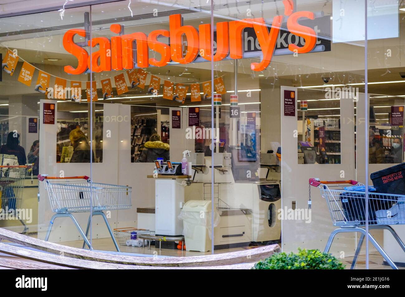 Leatherhead Surrey, London UK January 07 2021, Sainsburys Logo And