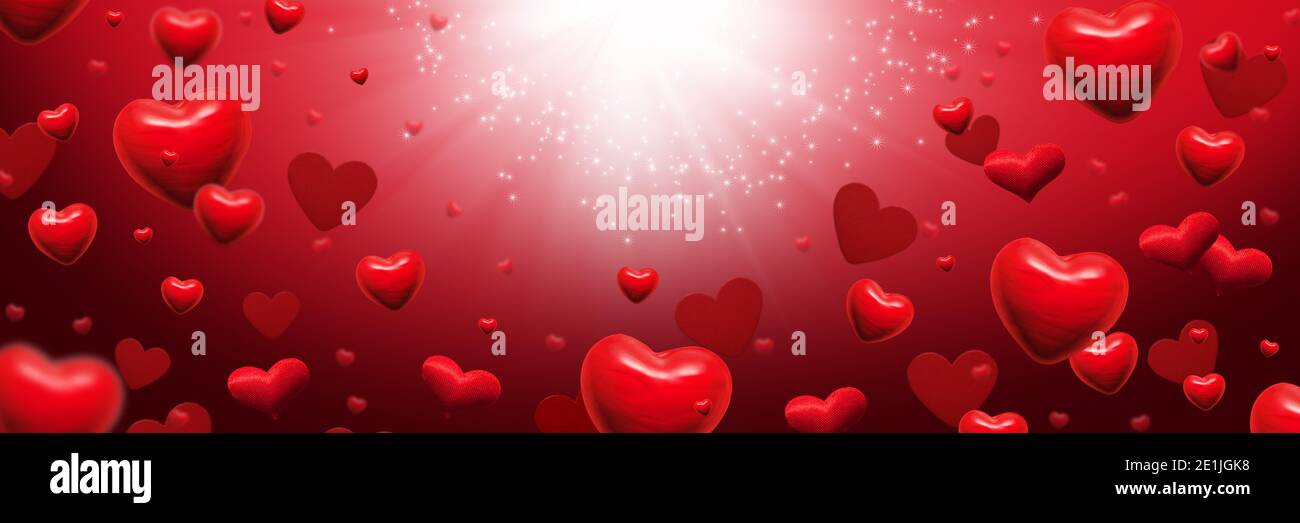 red hearts abstract background for valentines day greeting card Stock ...
