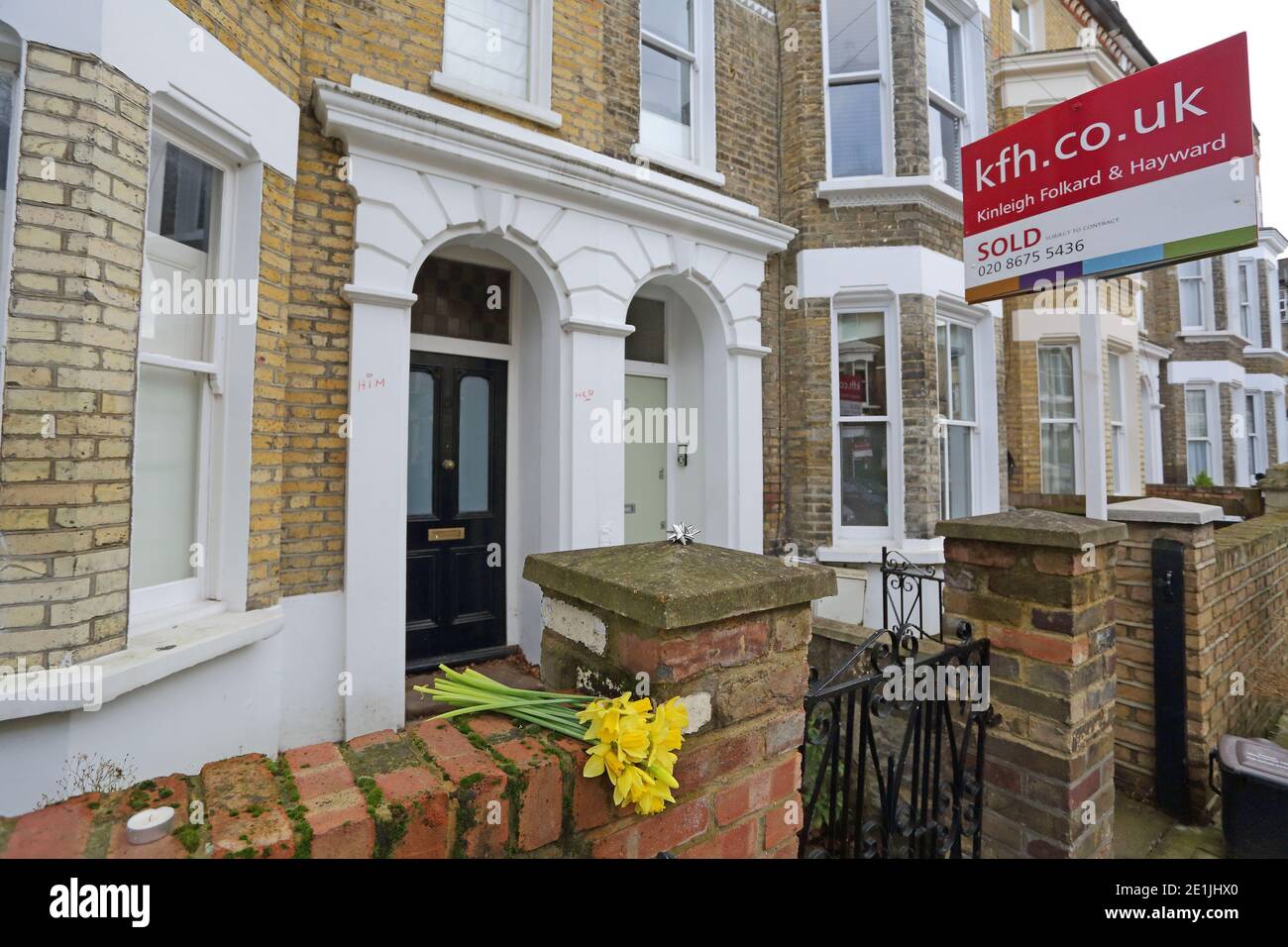 Bowie's childhood home at 40 Stansfield Road in Brixton, London Stock