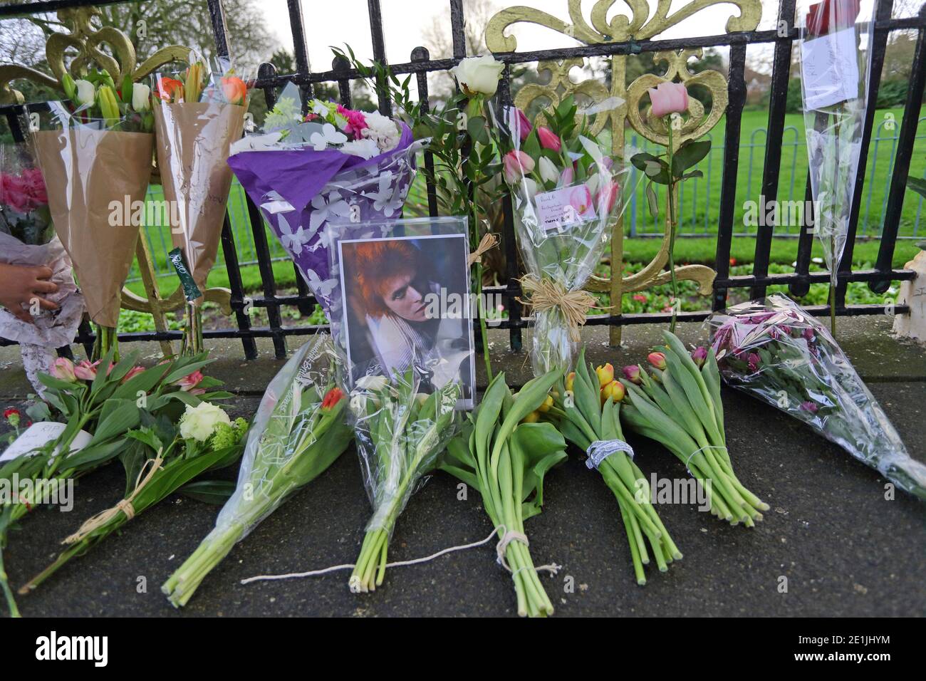 Beckenham, South London, 11th January 2016. Tribute messages and