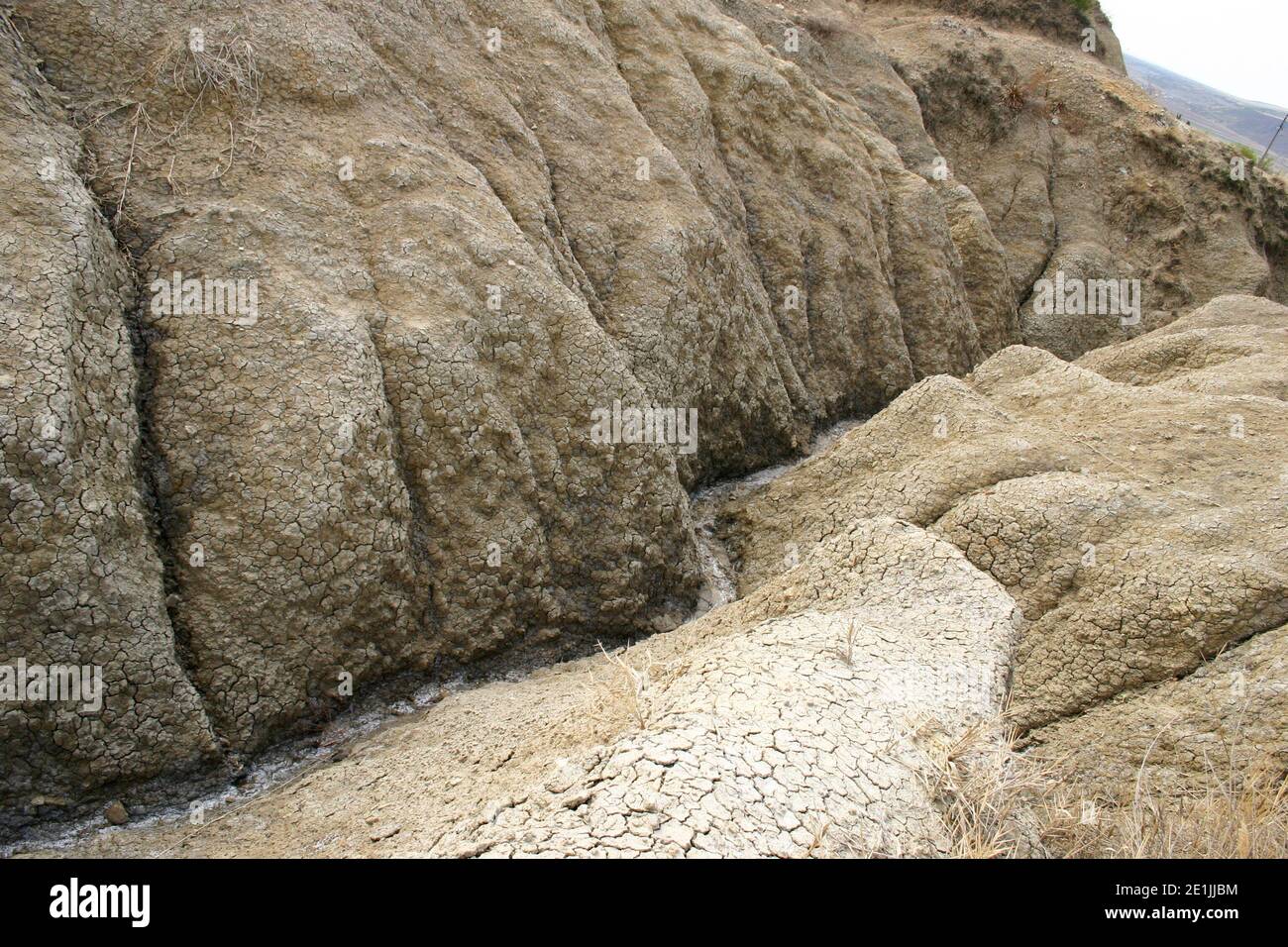Buzau County, Romania. Landscape formed by the mud volcanoes (vulcanii noroiosi). Stock Photo