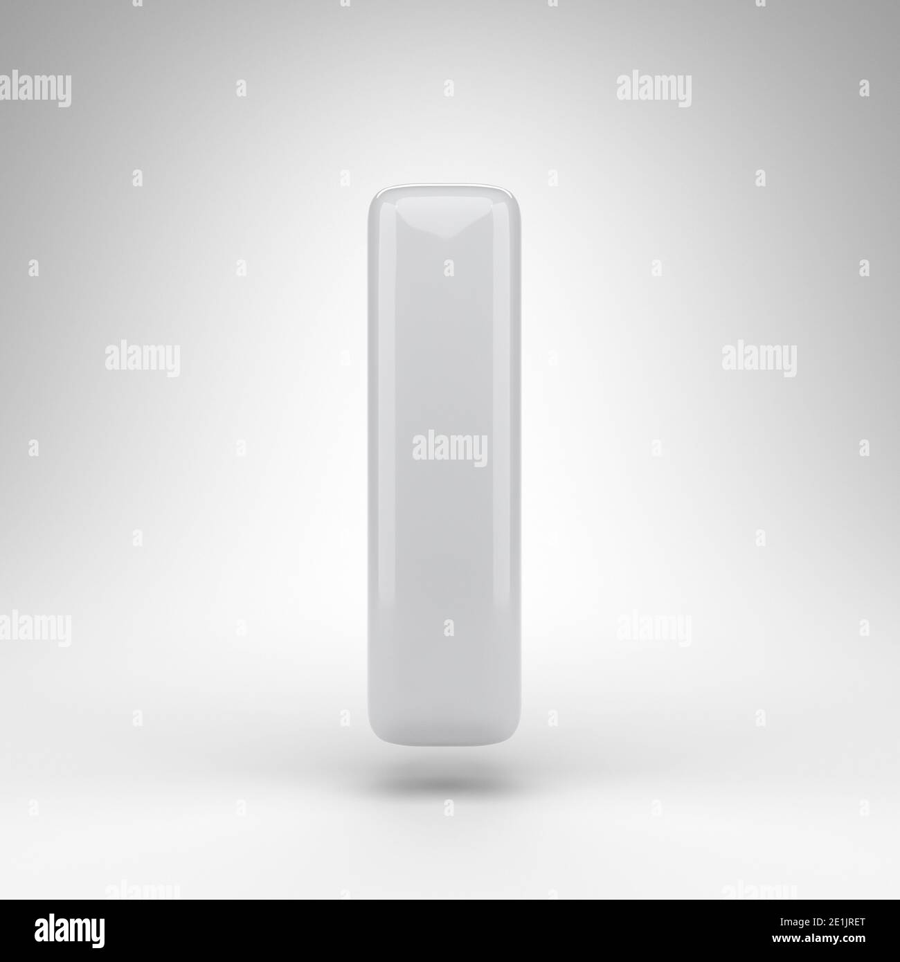 Letter L lowercase on white background. White plastic 3D rendered font ...