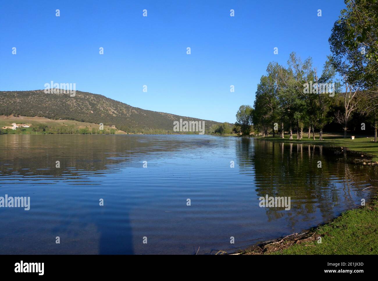 view over lake in the lakes region of Middle Atlas  Morocco                April Stock Photo