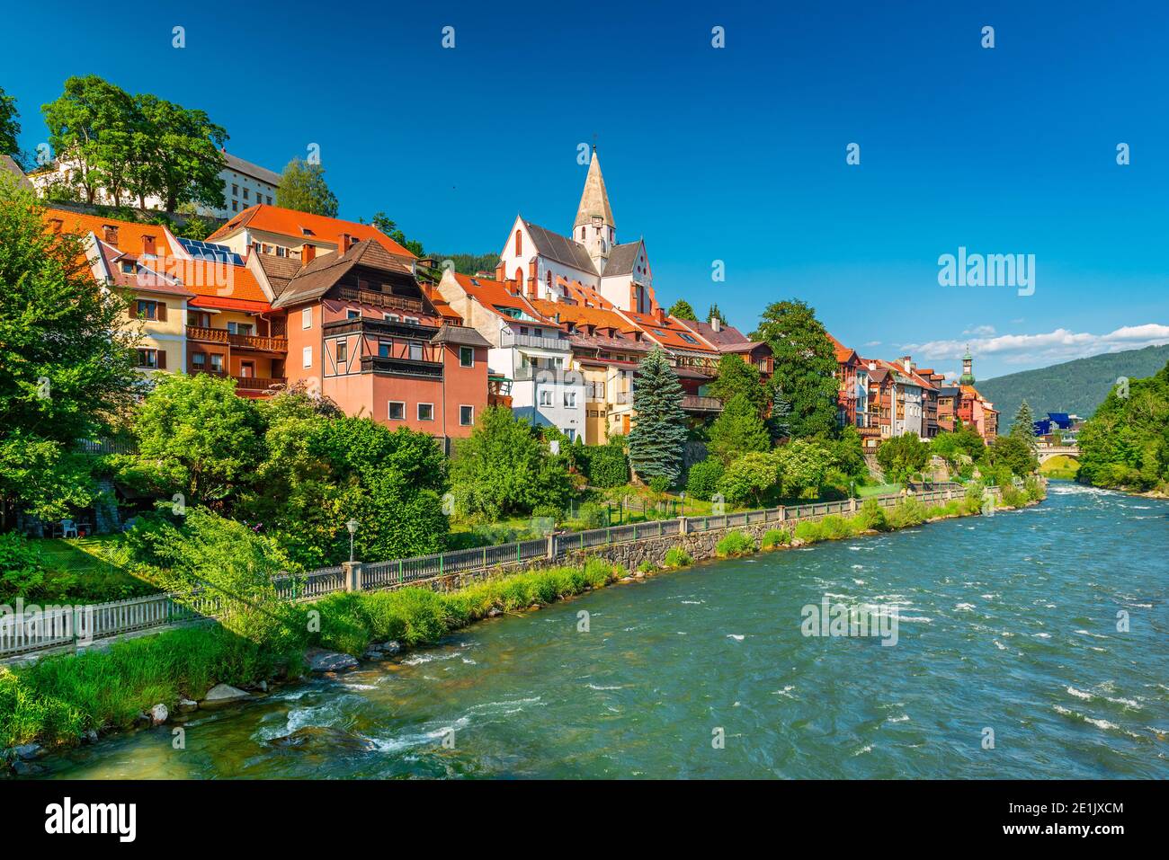 The beautiful Austrian town of  Murau, Western Styria, Austria Stock Photo