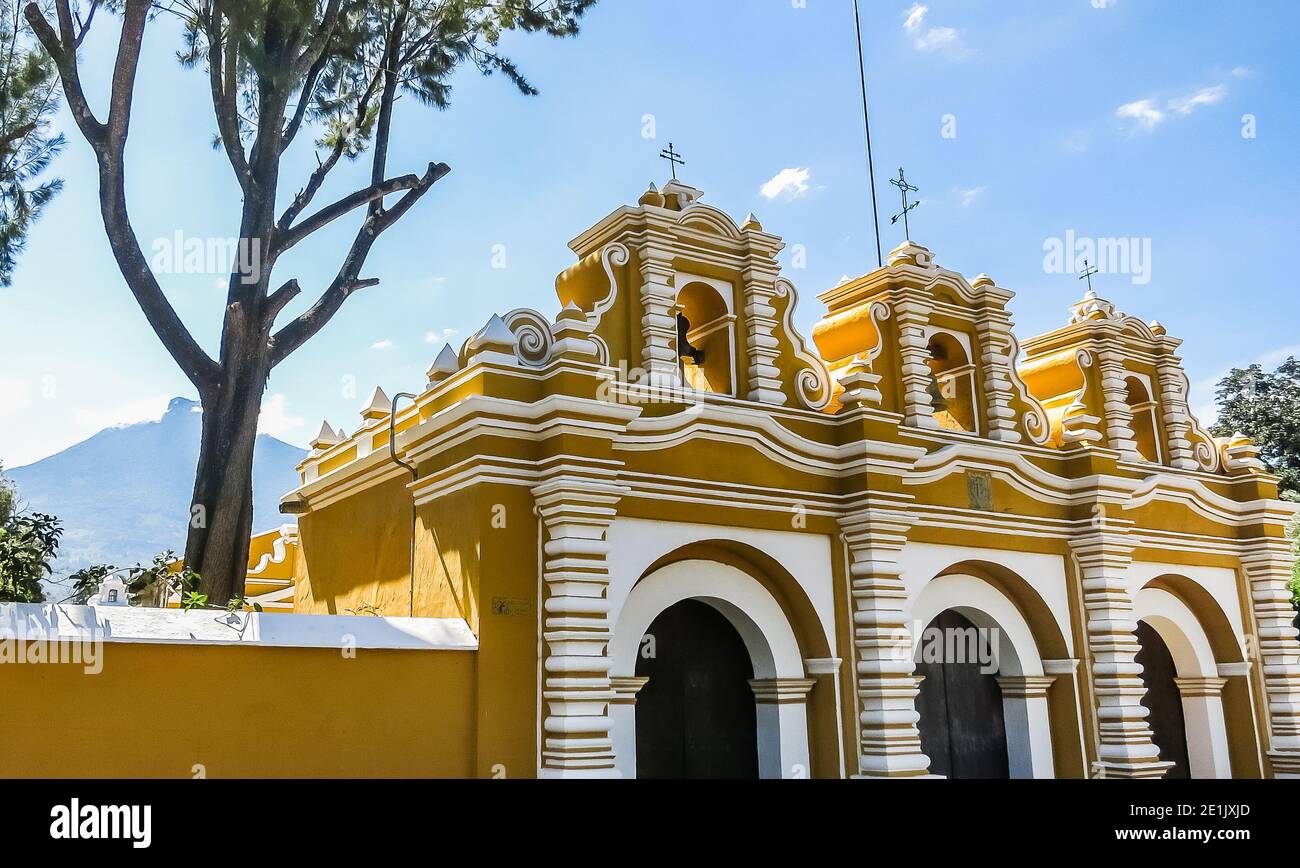 Entrance gate of the Chapel El Calvario. Antigua. Guatemala Stock Photo