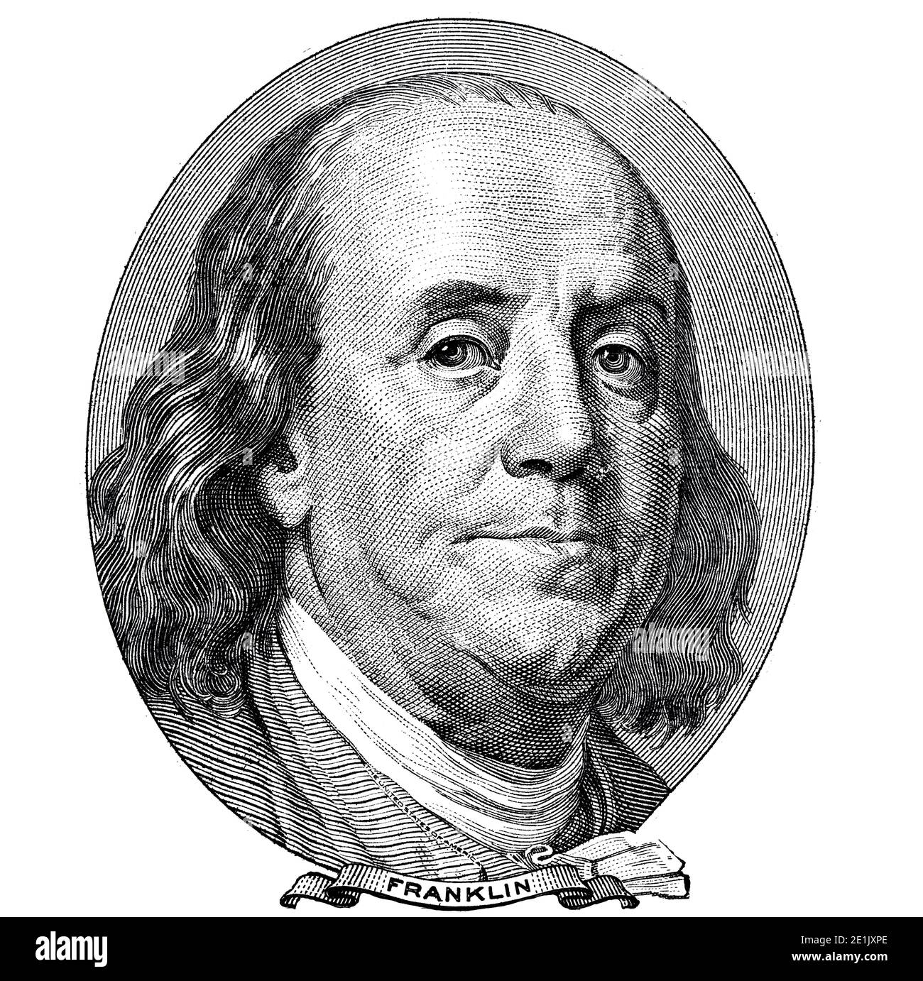 Benjamin franklin face banknote Cut Out Stock Images & Pictures - Alamy