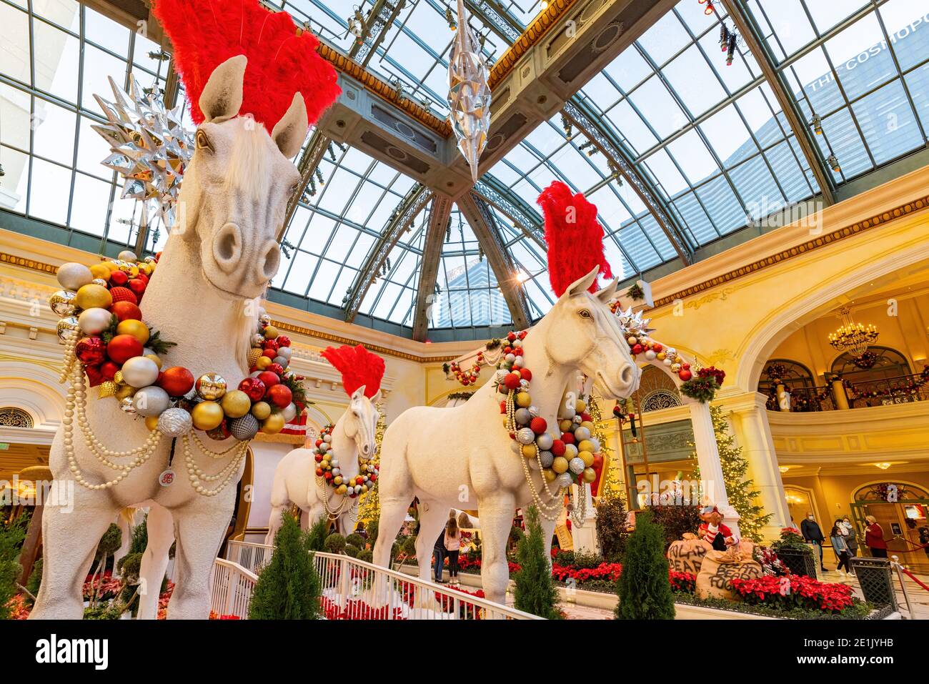 Las Vegas, DEC 18, 2020 Christmas theme of the Bellagio Conservatory
