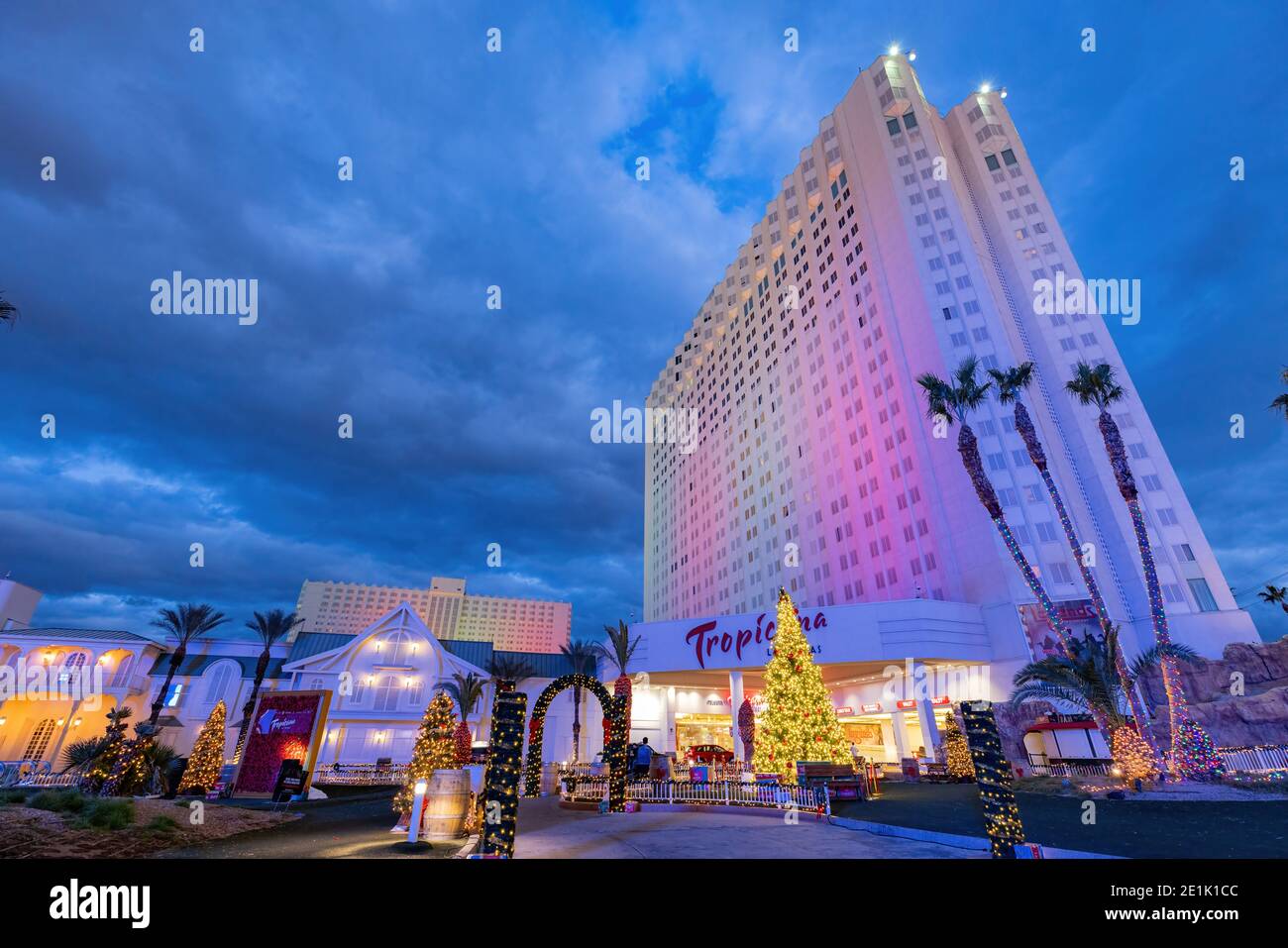 Las Vegas, DEC 28, 2020 - Christmas decoration of the Tropicana Las Vegas Stock Photo