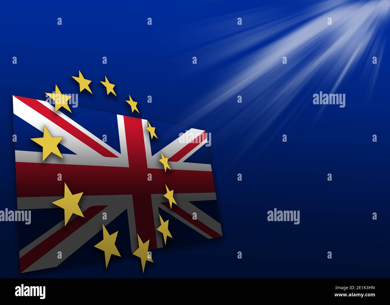 Illustration with the 12 gold stars of the European Union Flag with the ...