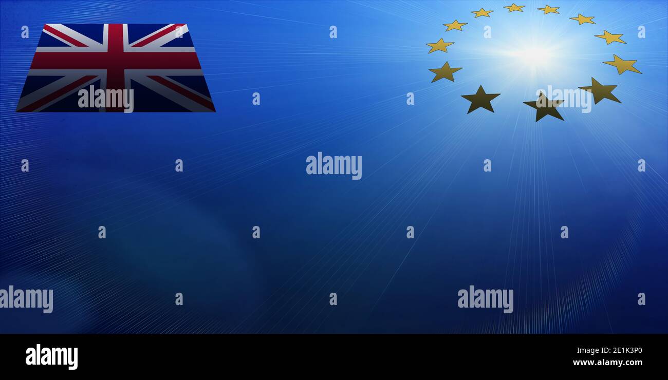Illustration with the 12 gold stars of the European Union Flag with the ...